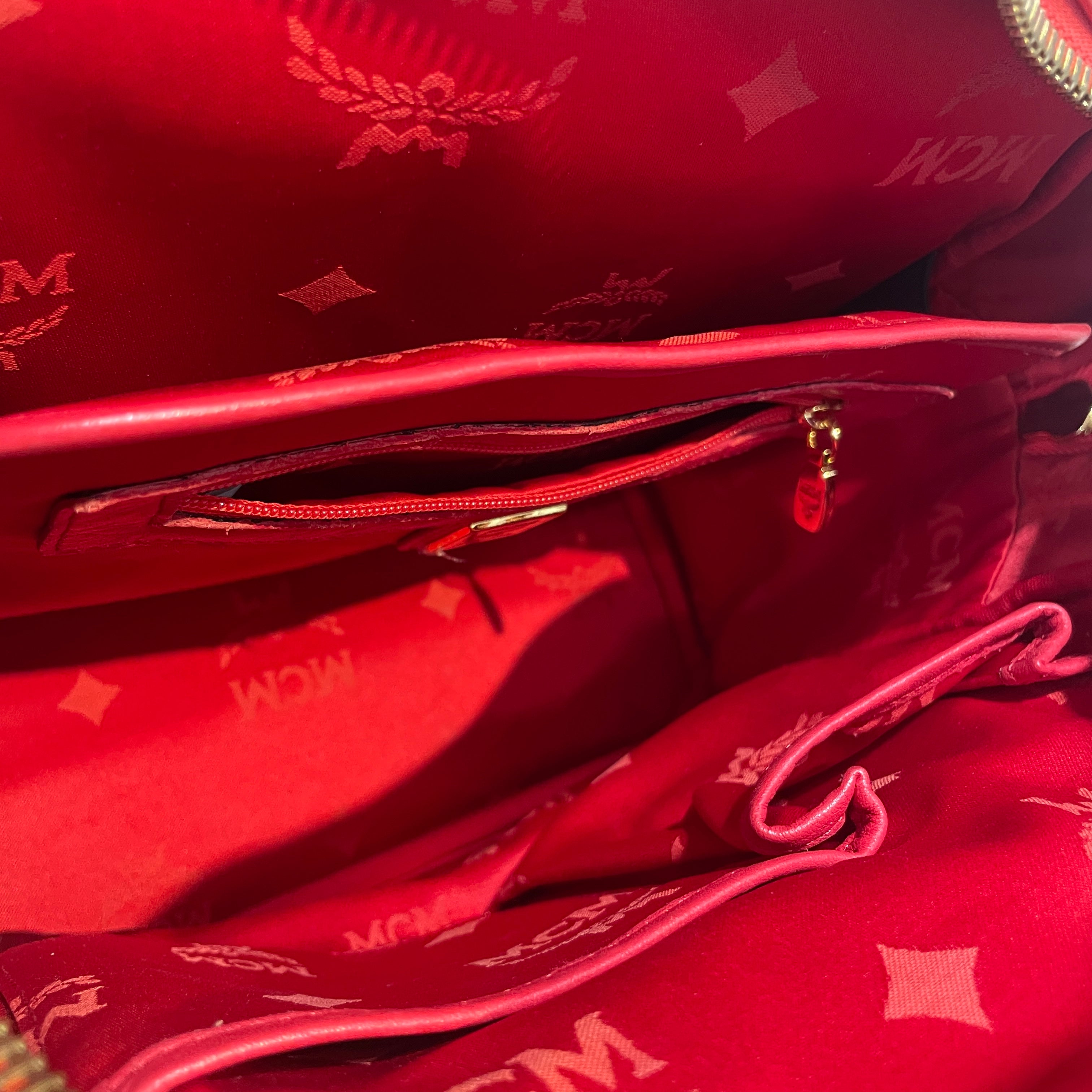 MCM/Backpack/Monogram/Leather/PNK/Studded Backpck view 4