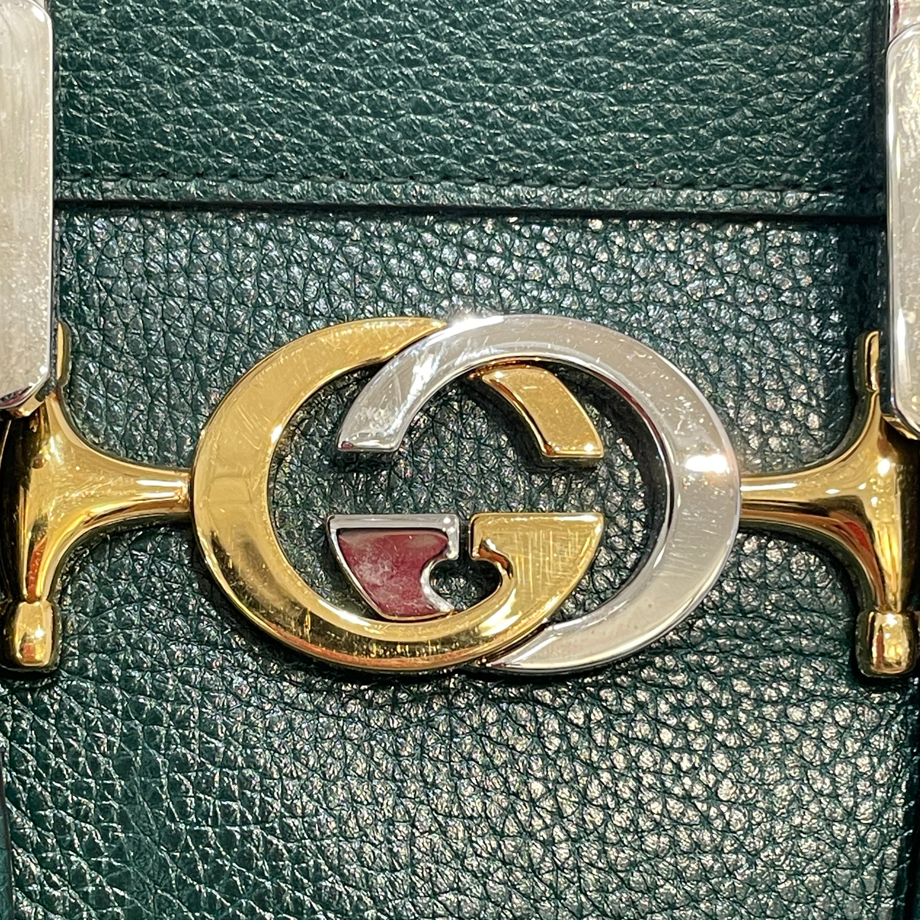 GUCCI/Cross Body Bag/Leather/GRN/Horsebit Zumi Top view 5