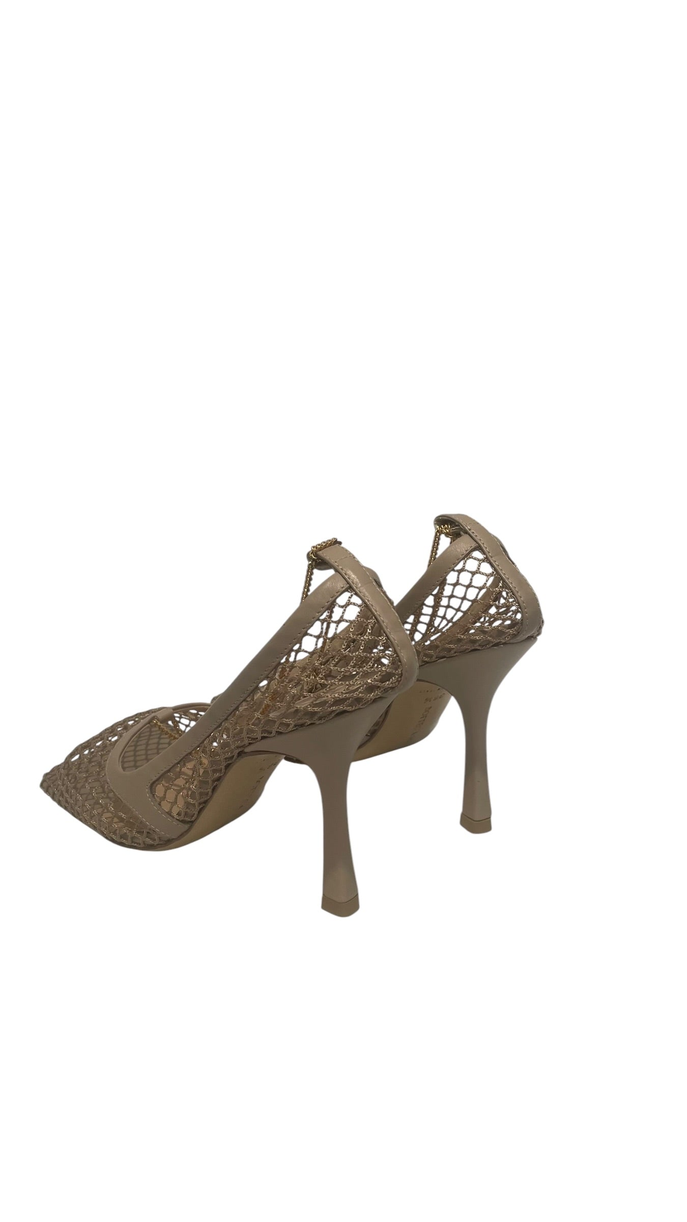 BOTTEGA VENETA/Heels/EU 36.5/Leather/BEG/mesh gold link view 2
