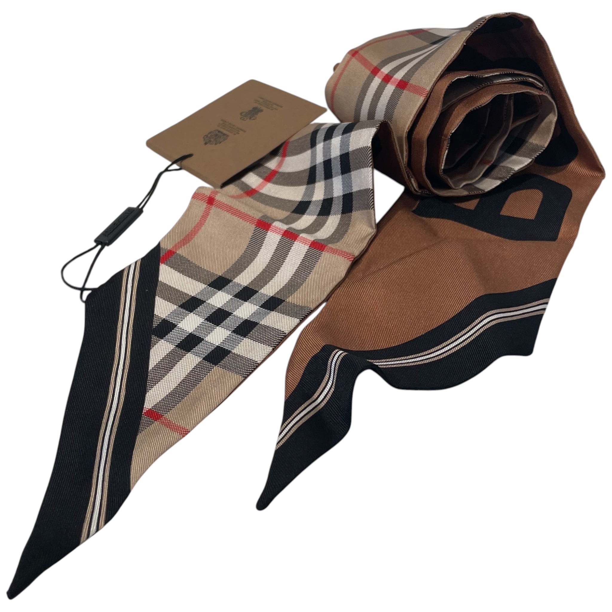 BURBERRY/Scarf/Plaid/Silk/CML/L's/vintage check ribbon view 1