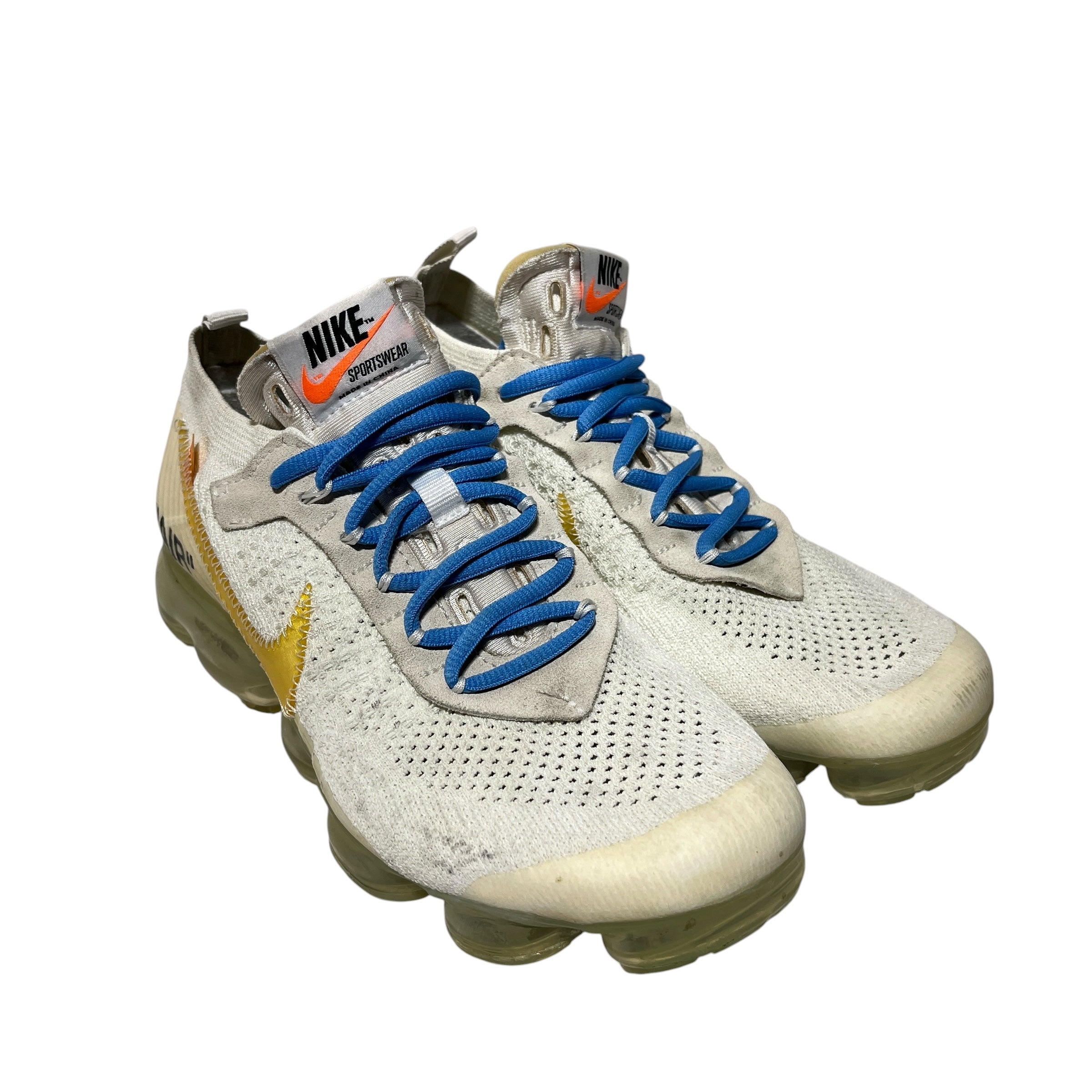 NIKE/OFF-WHITE/Low-Sneakers/US 7.5/WHT/Vapormax Blue Laces view 1