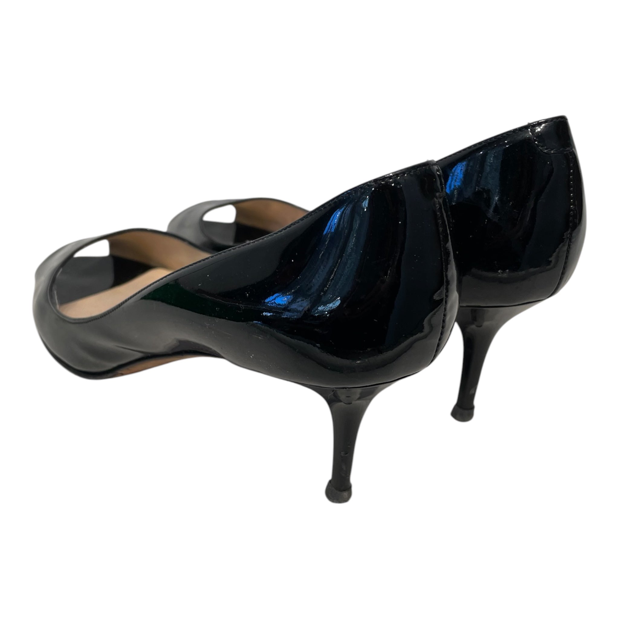 JIMMY CHOO/Heels/EU 41/Leather/BLK/PATENT PEEP TOE view 2