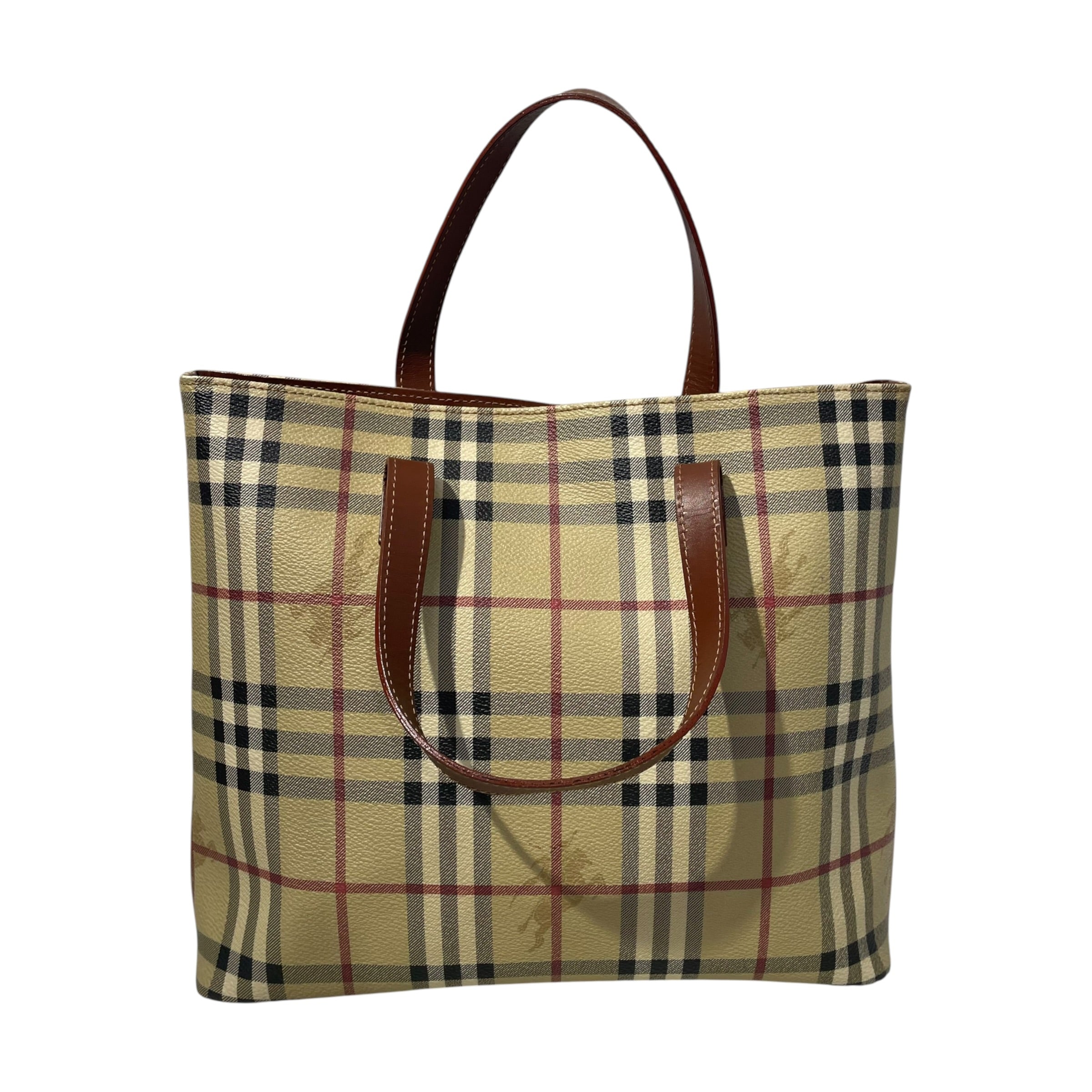 BURBERRY LONDON/Tote Bag/Plaid/Leather/MLT/T-03-1 view 2