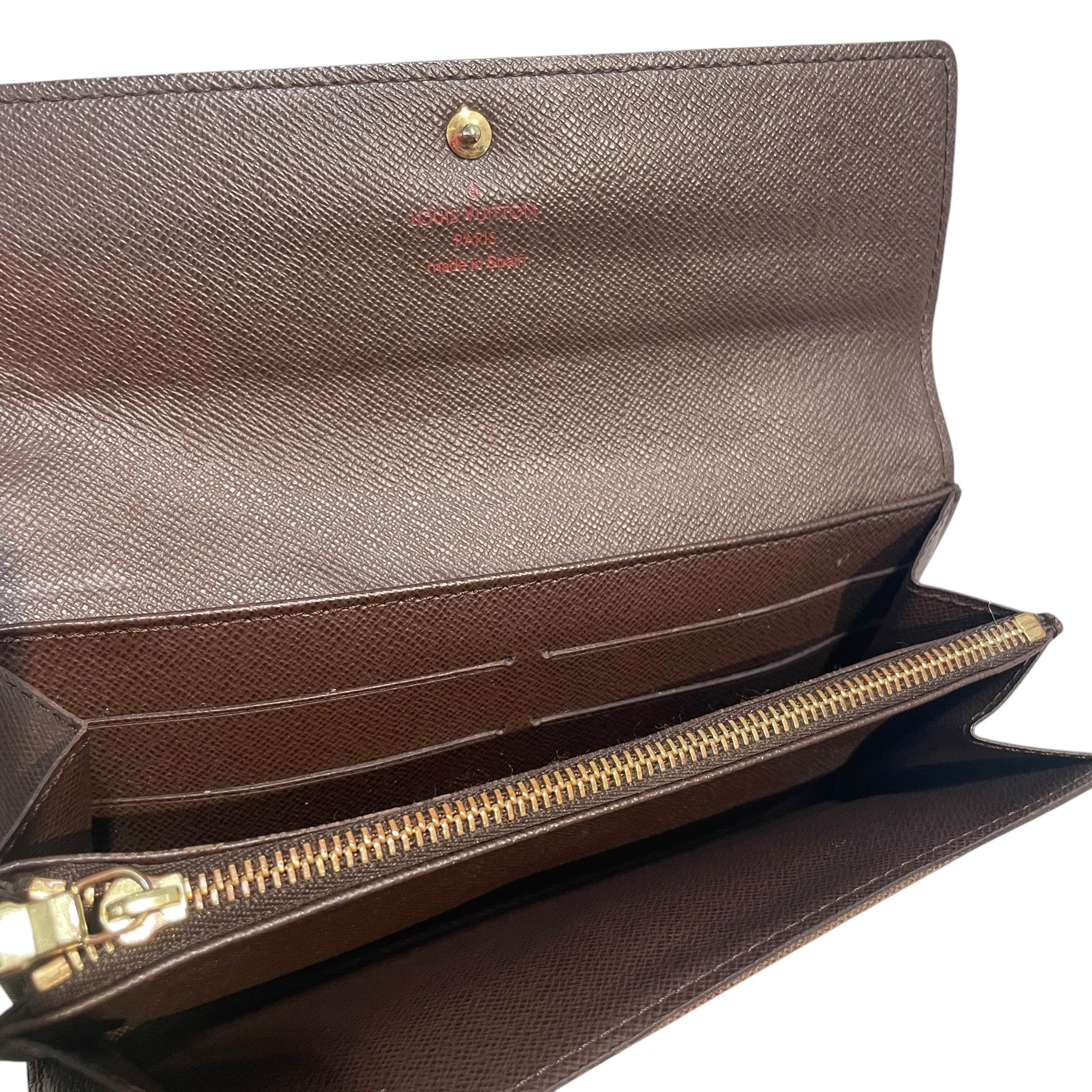 LOUIS VUITTON/Long Wallet/Monogram/Leather/BRW/L's/Damier Ebene Sarah Wallet view 5