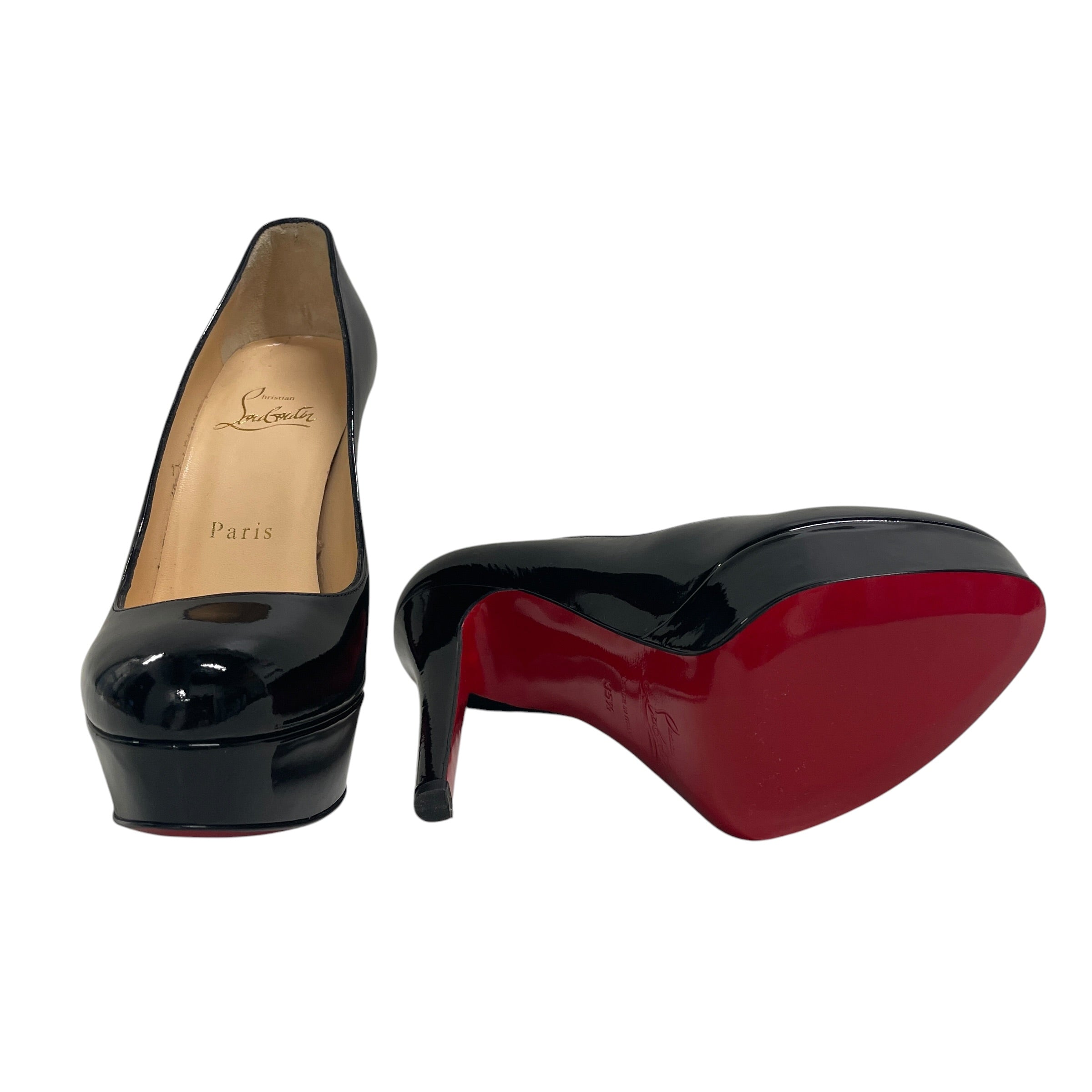 Christian Louboutin/Heels/US 5.5/Leather/BLK/BLK HEEL/BEIGE SOLE view 6