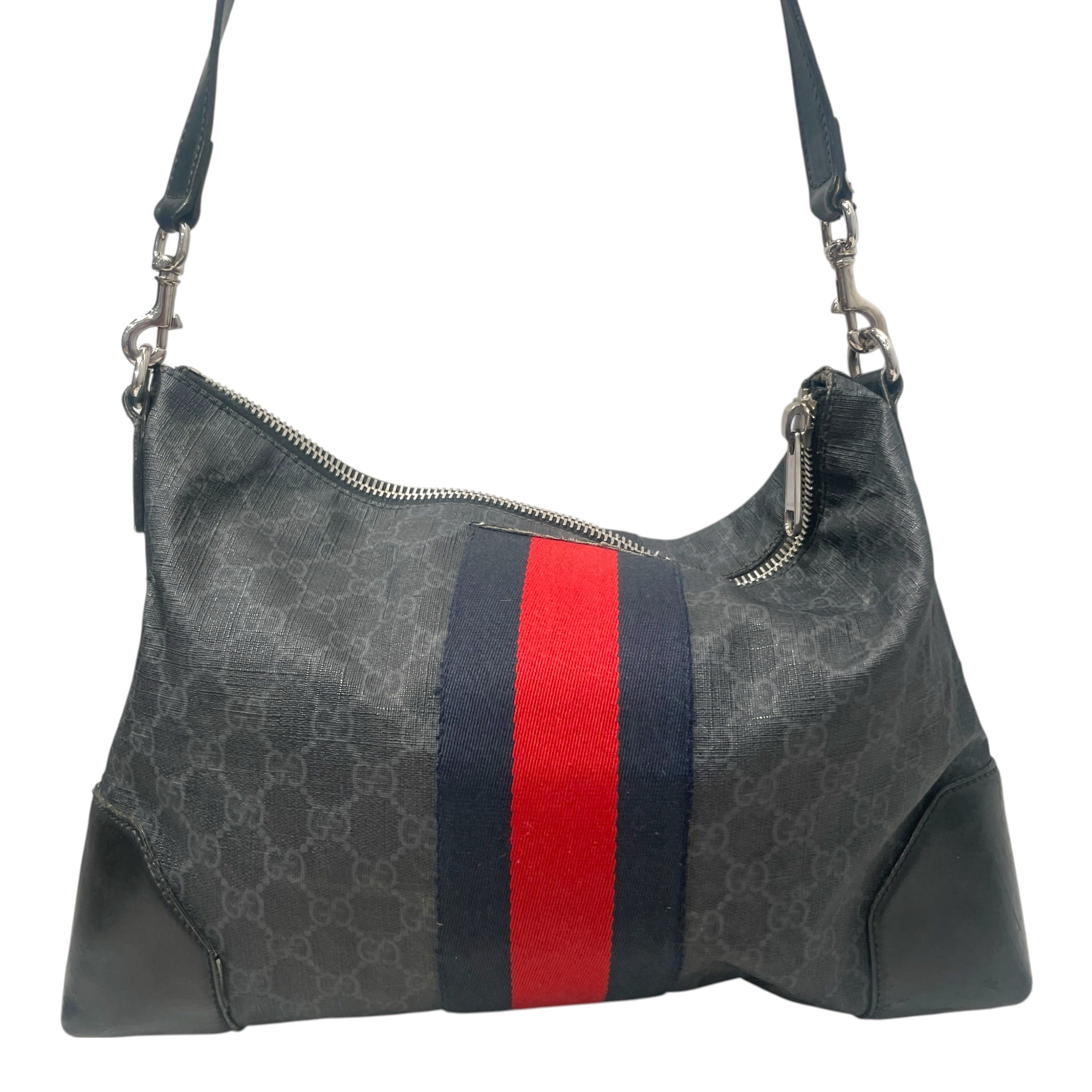 GUCCI/Cross Body Bag/Monogram/Leather/BLK/Soft GG Supreme Appia Calfskin view 4