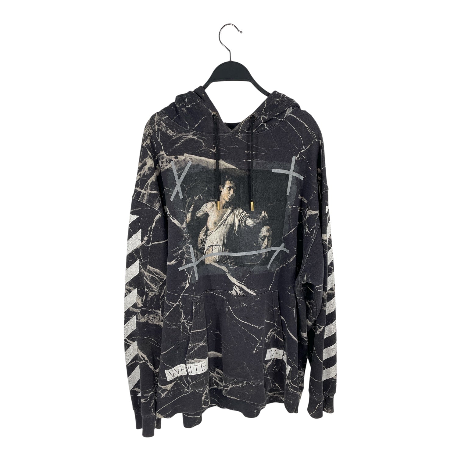 OFF-WHITE/Hoodie/M/All Over Print/Cotton/GRY/OLD TAG CARVAGIO MARBLE view 1
