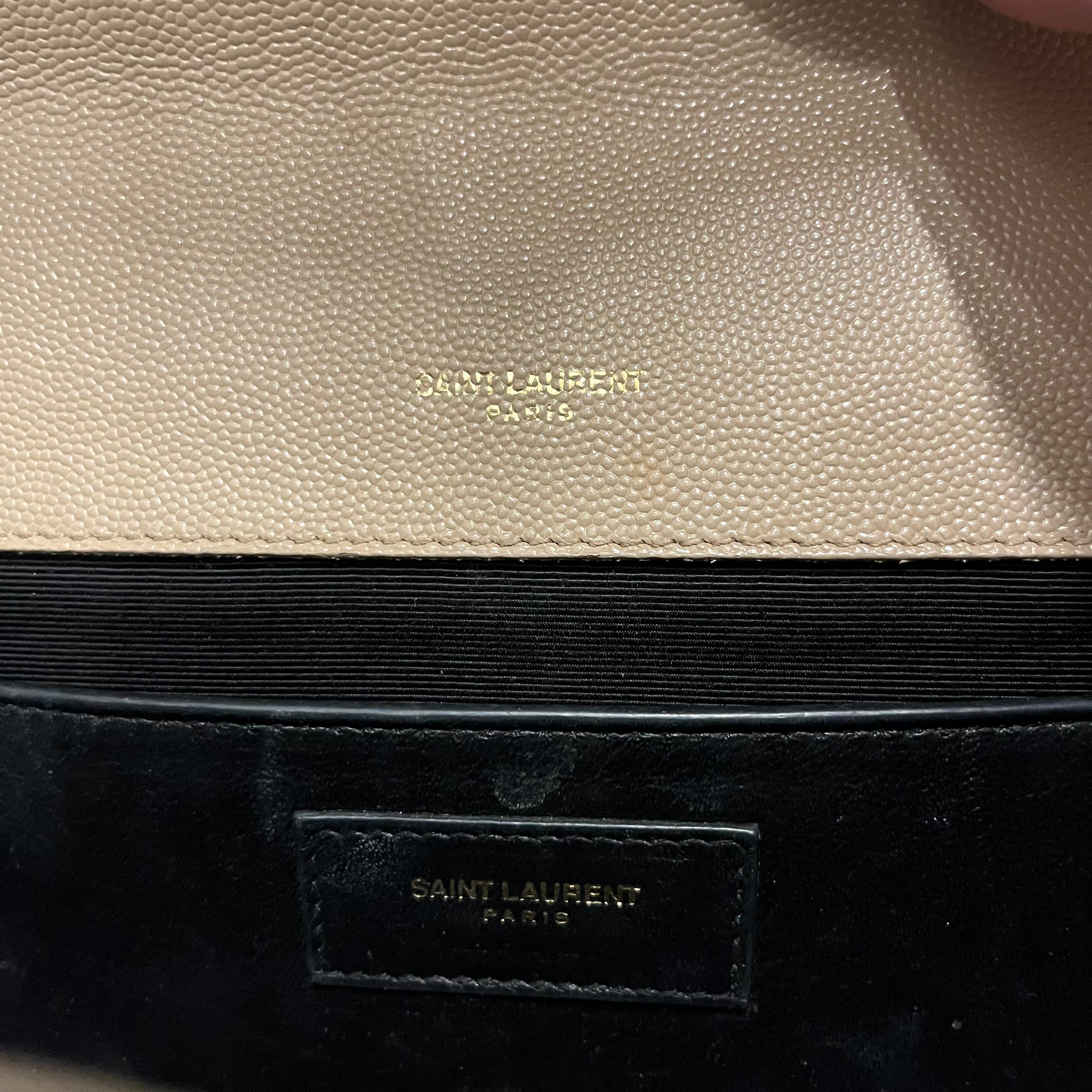 YVES SAINT LAURENT/Cross Body Bag/Leather/BEG/Quilted Envelope Medium view 4