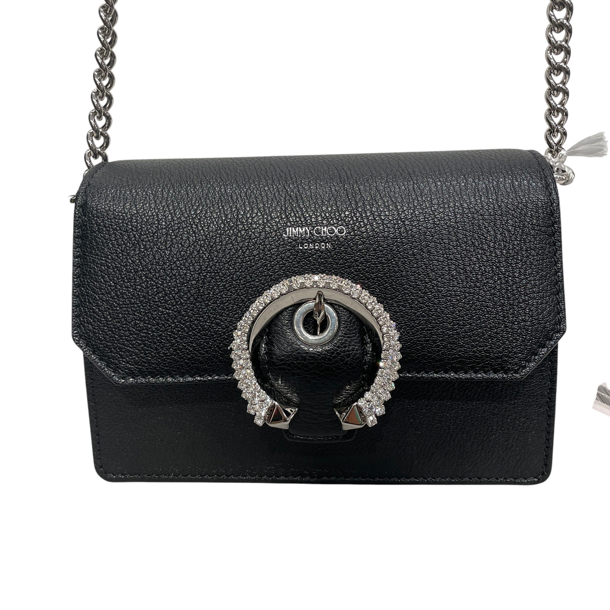 JIMMY CHOO/Cross Body Bag/Leather/BLK/DIAMOND COVERED BUCKLE view 3