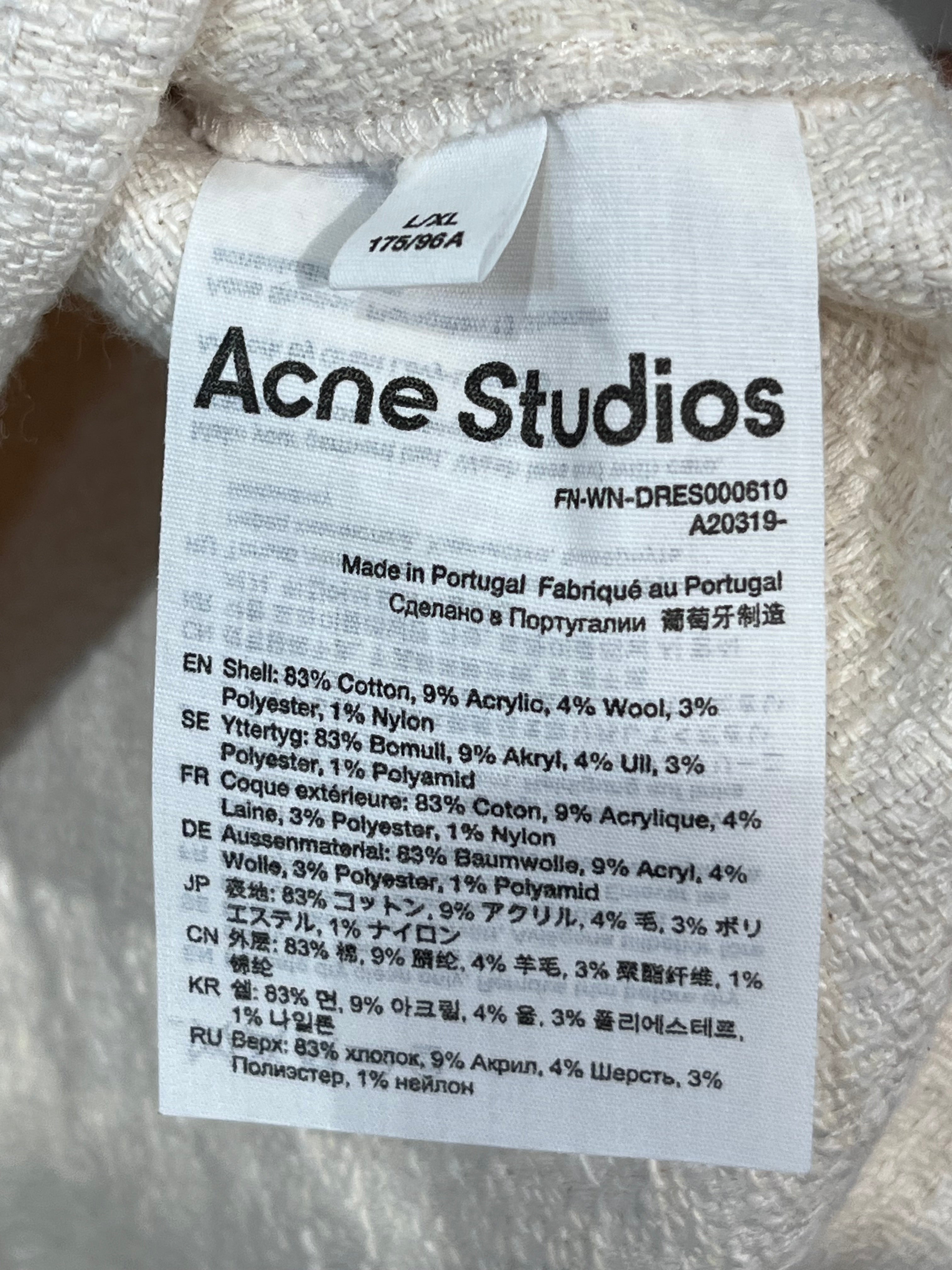 Acne Studios/Dress/L/Graphic/Cotton/BEG/Mini Length/A20319 grant levy mini dress view 4