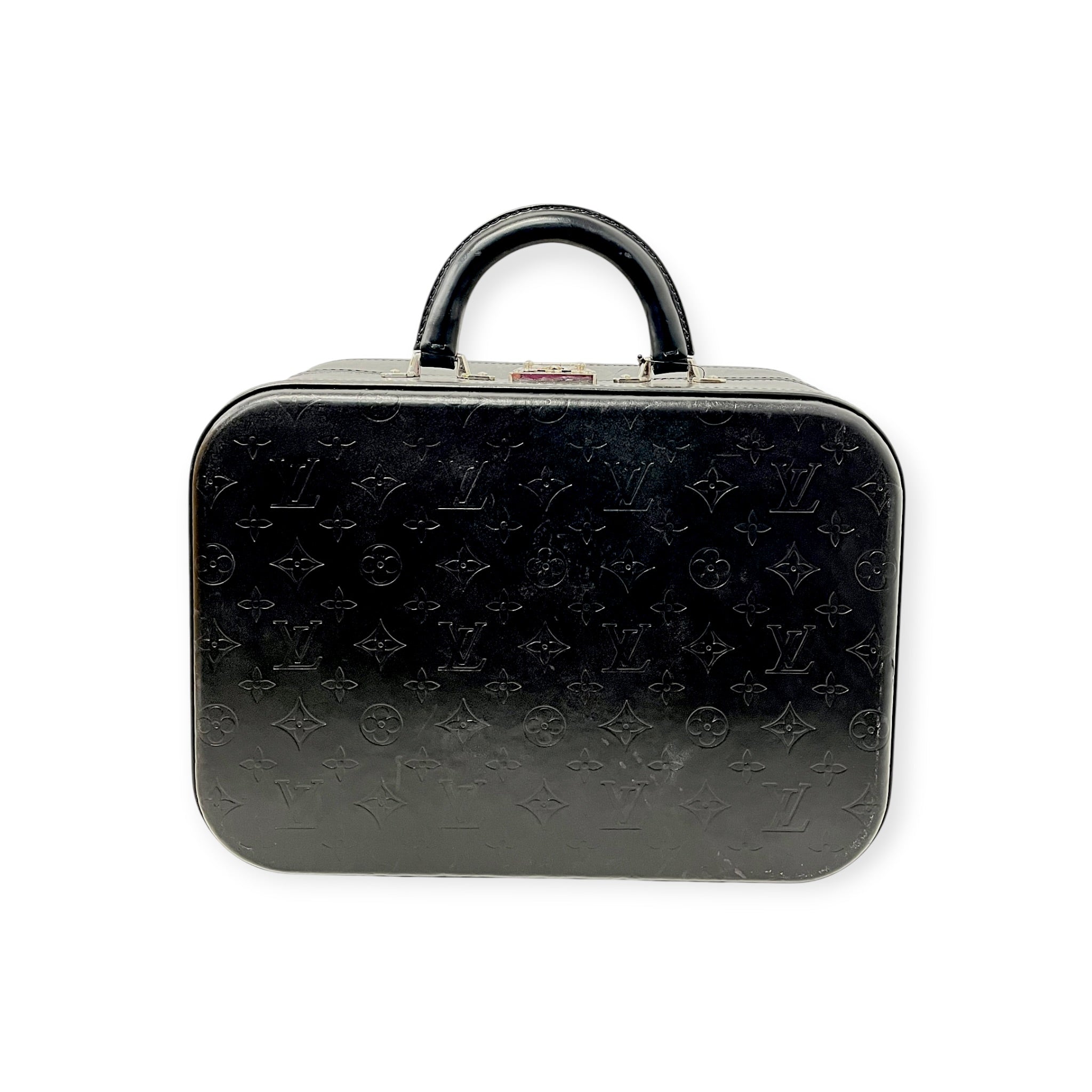 LOUIS VUITTON/Hand Bag/Monogram/Leather/BLK/MONOGRAM GLACE VALISETTE MM view 1