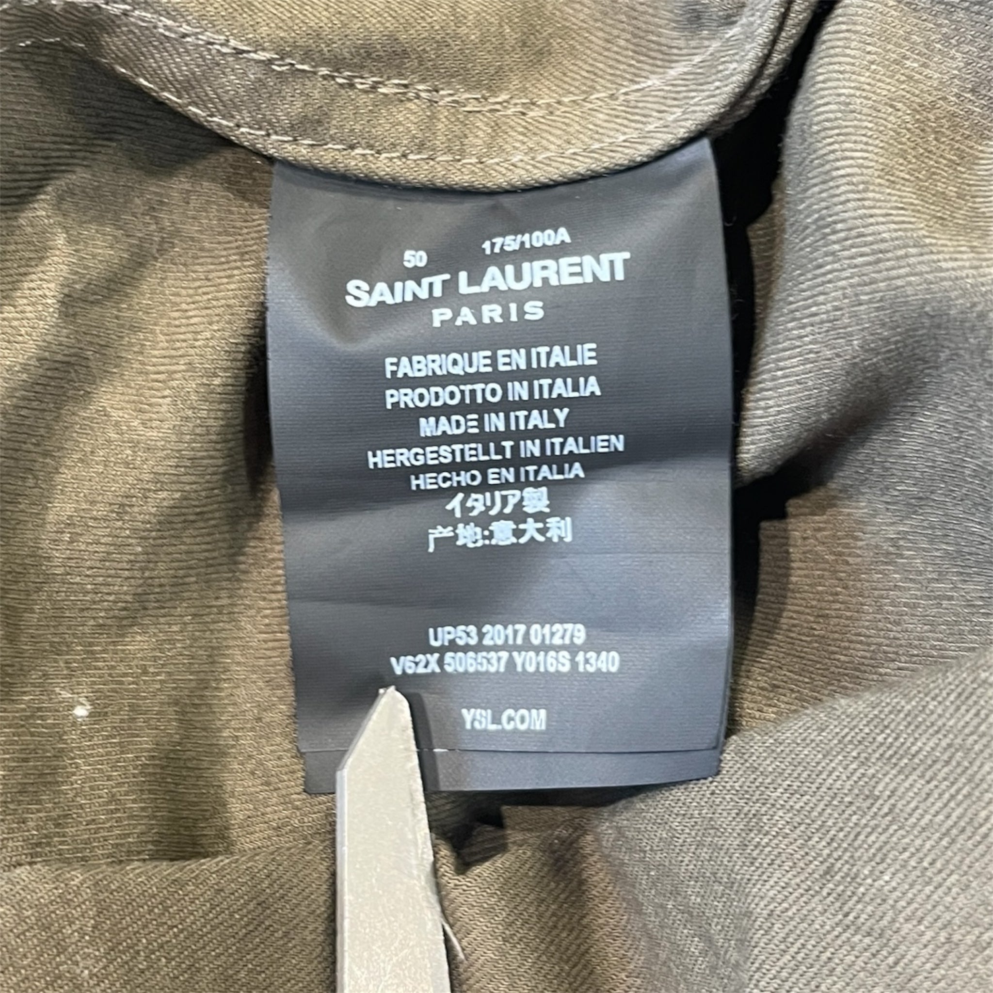 SAINT LAURENT/LS Shirt/50/Cotton/KHK/Military/MILITARY SMOCK W/ BEADING view 4
