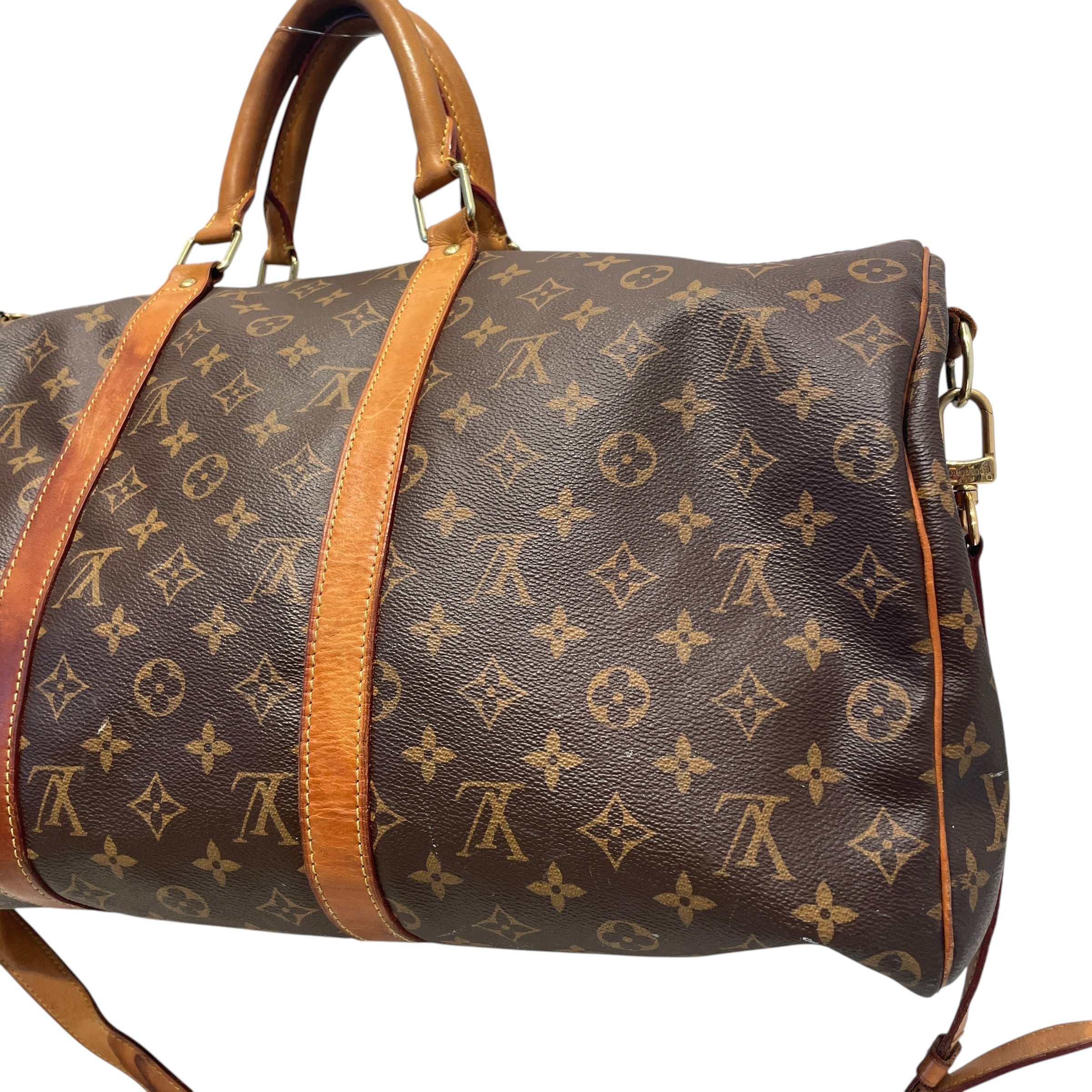 LOUIS VUITTON/Luggage/Monogram/Leather/BRW/Keepall view 7