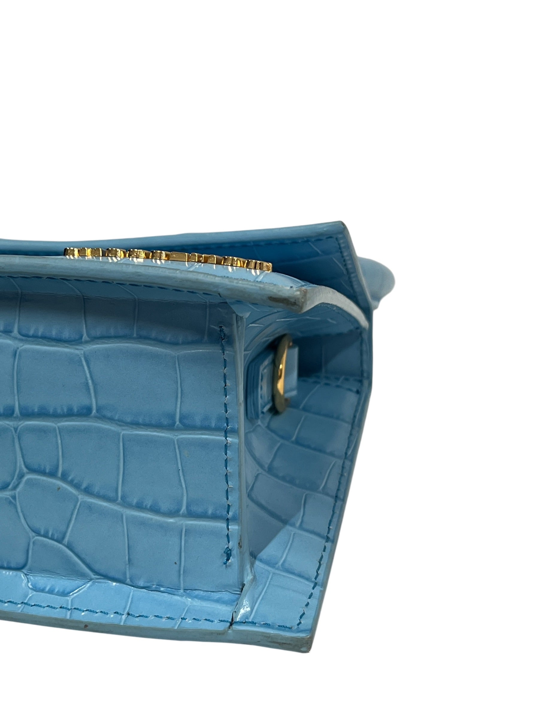 JACQUEMUS/Hand Bag/Leather/BLU/Le Chiquito CrocEmbossed view 5