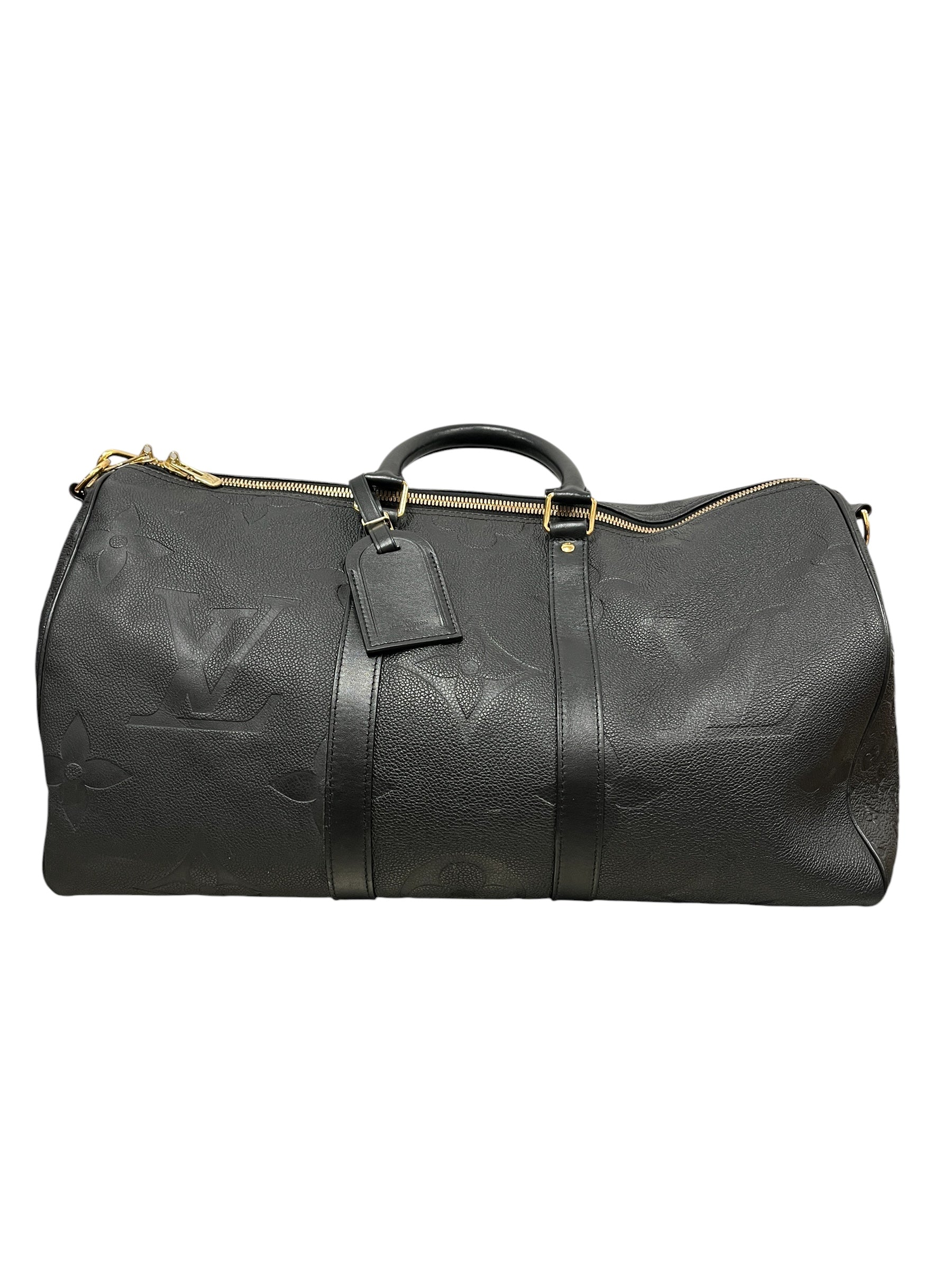 LOUIS VUITTON/Luggage/Monogram/Leather/BLK/Keepall Bandouliere 45 view 1