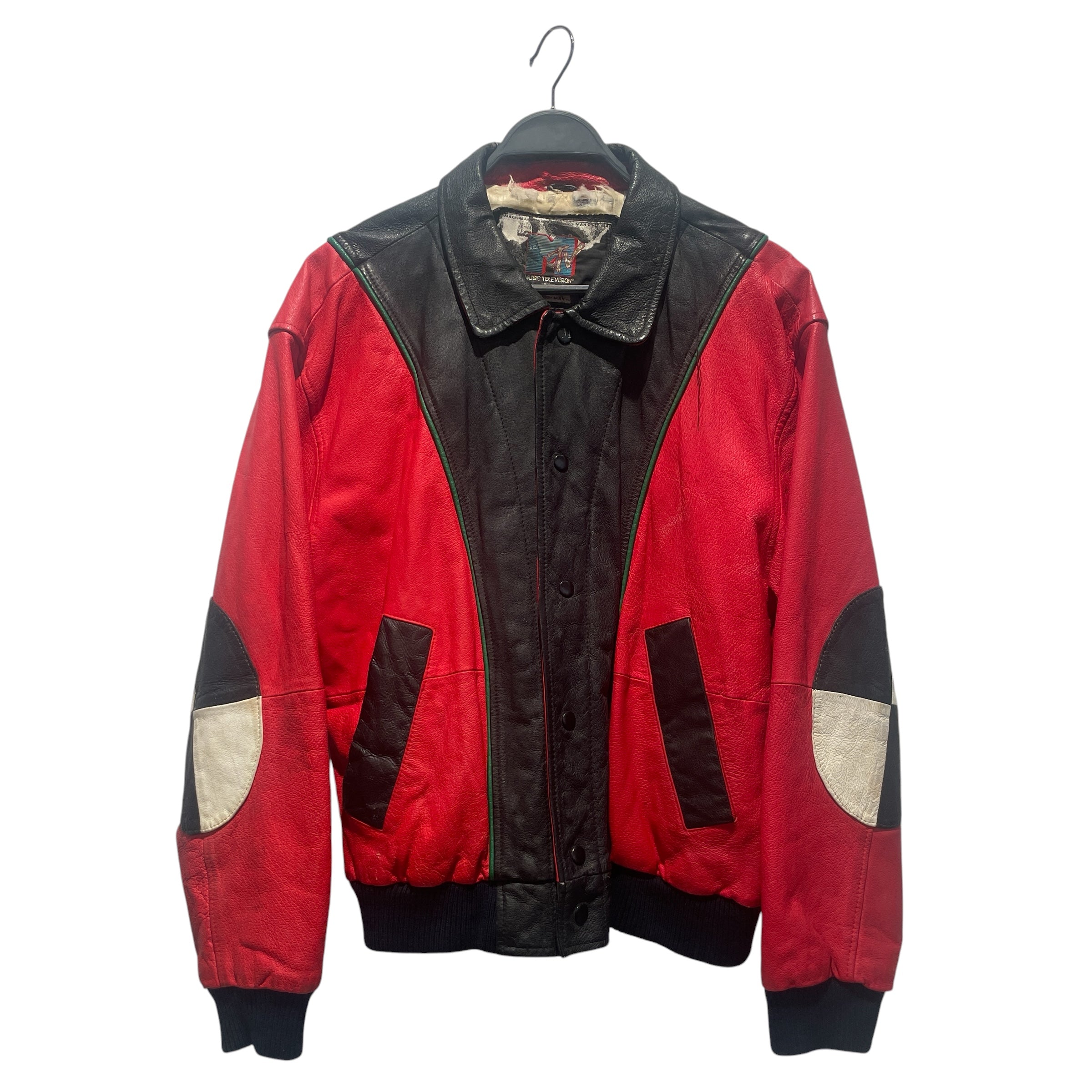Vintage/Leather Jkt/M/Cotton/BLK/1992 mtv music logo view 1