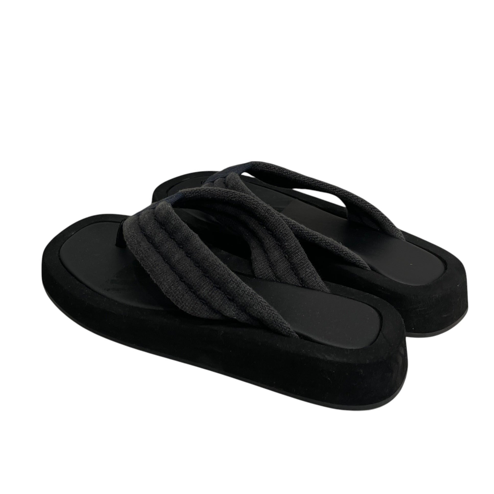 THE ROW/Sandals/EU 39.5/Leather/BLK/CANVAS STRAP view 2