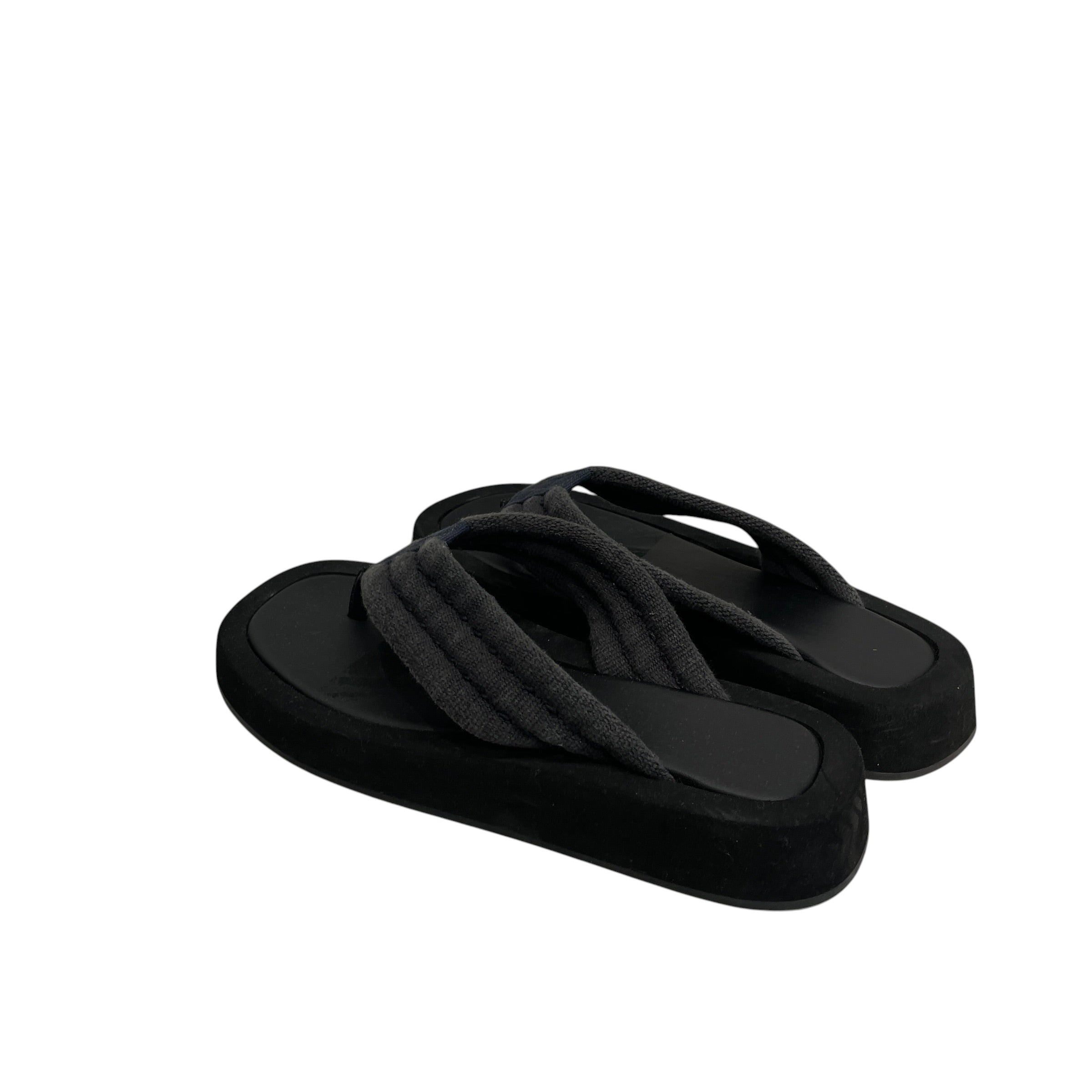 THE ROW/Sandals/EU 39.5/Leather/BLK/CANVAS STRAP view 2