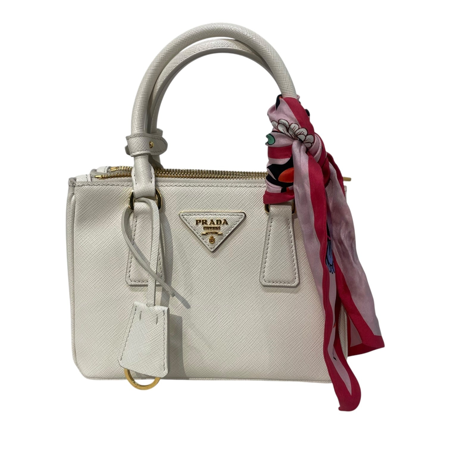 PRADA/Cross Body Bag/Leather/WHT/GALLERIA MINI view 1