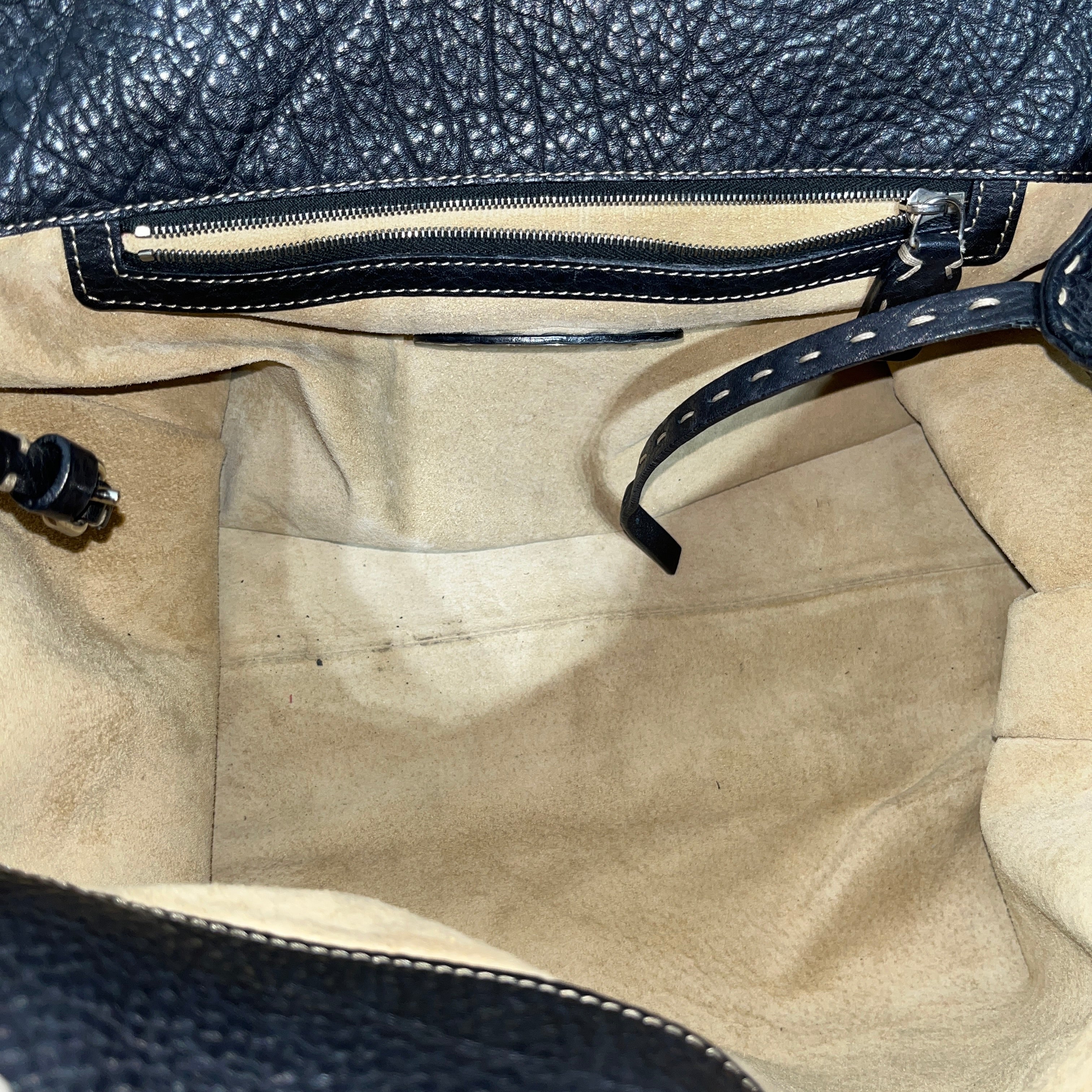 FENDI/Hand Bag/Leather/BLK/Sellerina Linda Large view 4