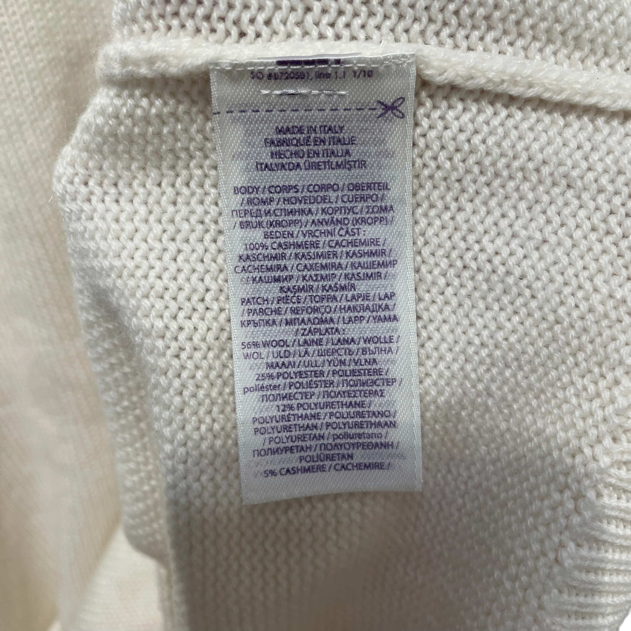 RALPH LAUREN PURPLE LABEL/Heavy Sweater/L/Graphic/Cashmere/CRM/Polo Bear Cashmere Sweater view 4