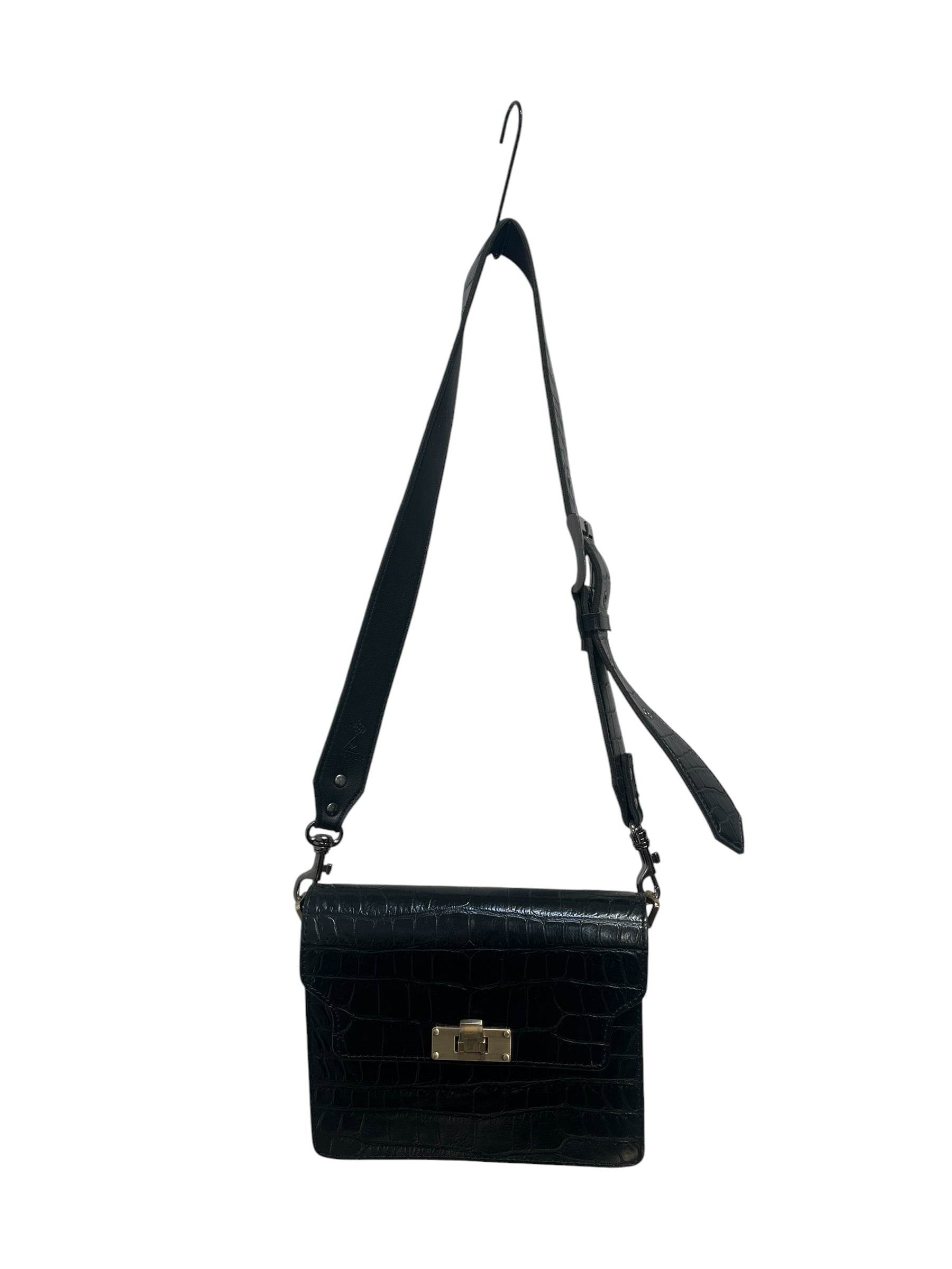 MARGE SHERWOOD/Cross Body Bag/Leather/BLK/BLACK CROC EMBOSSED LEATHER view 1