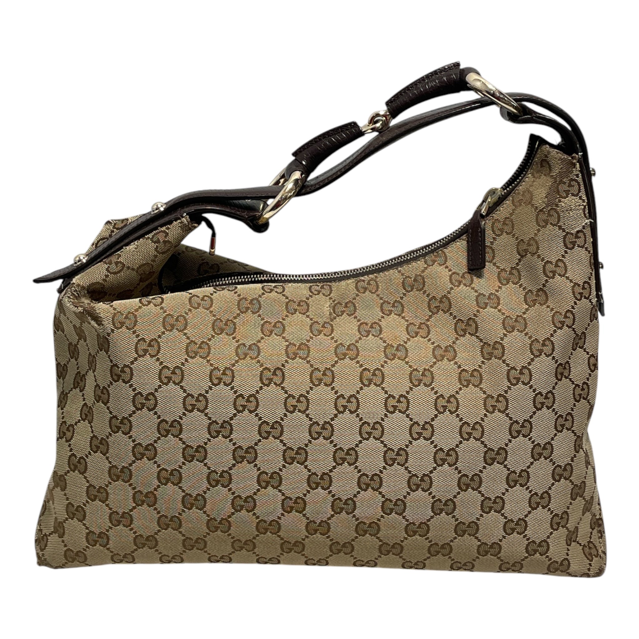 GUCCI/Hand Bag/Monogram/Cotton/BRW/GG Canvas Horsebit Chain view 1