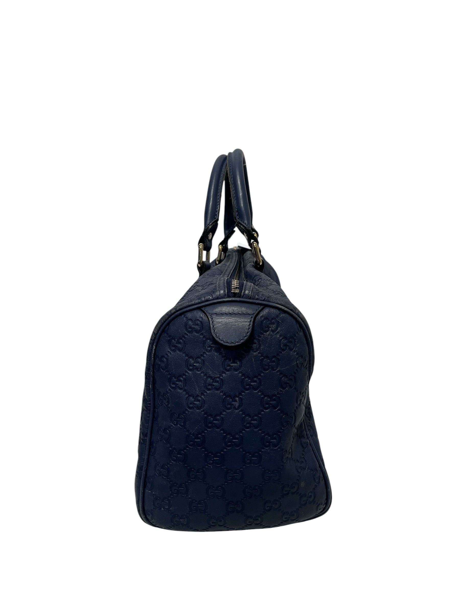 GUCCI/Boston Bag/Leather/BLU/GG Blue Leather Boston Bag view 6