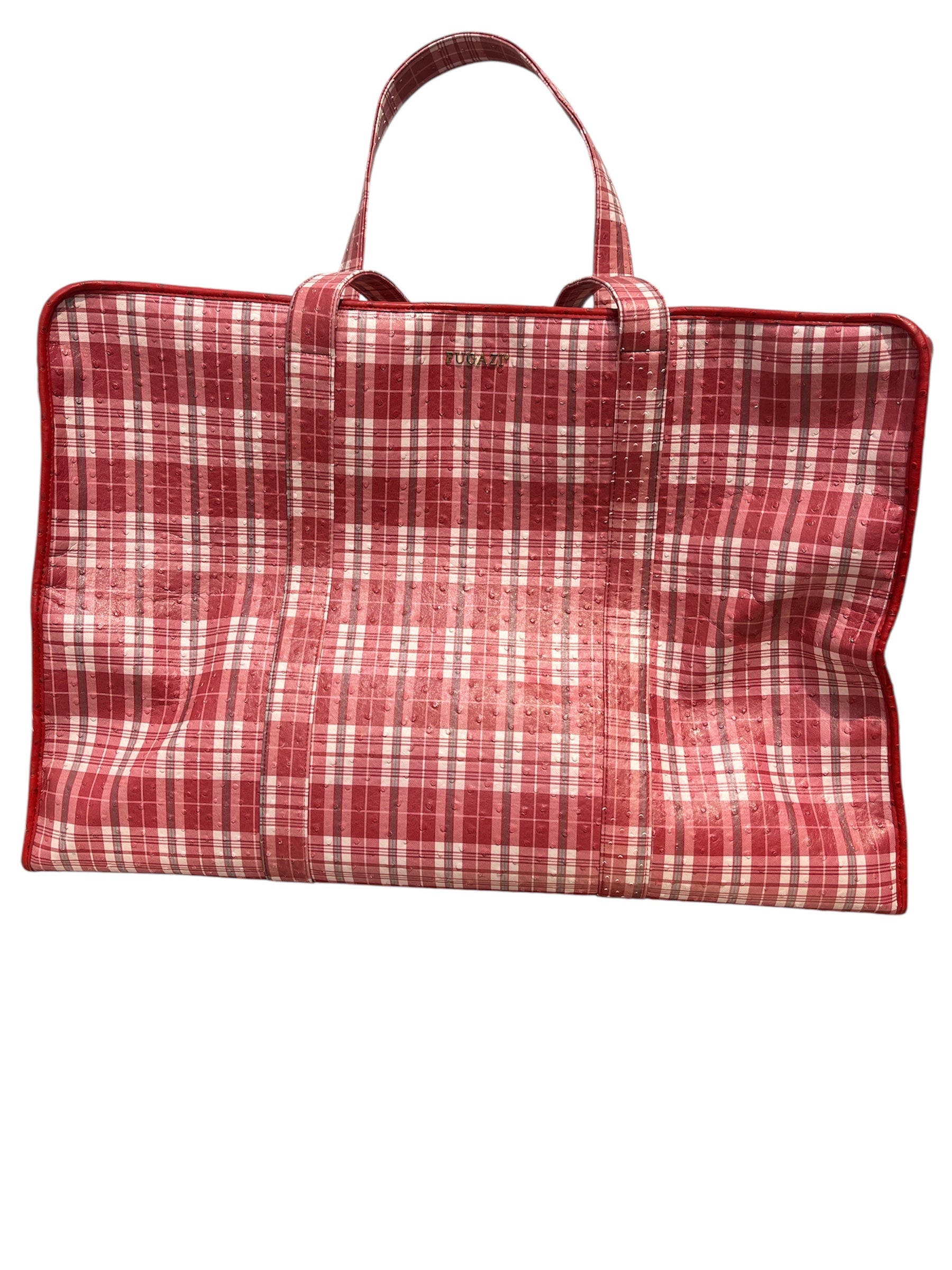 FUGAZI/Bag/Plaid/Faux Leather/RED/veganostritch leather bazaar / view 1