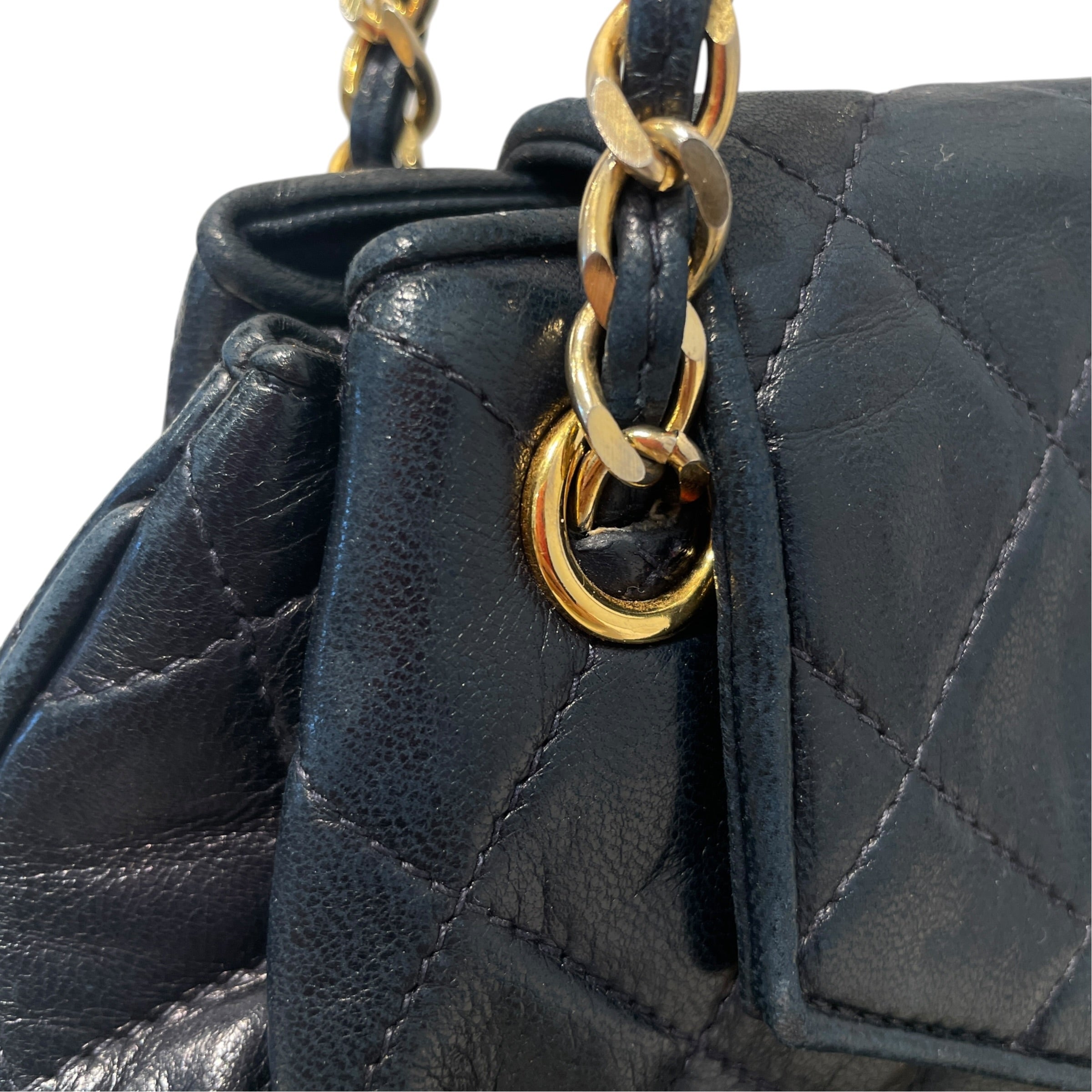 CHANEL/Cross Body Bag/Lambskin/NVY/Quilted Matelasse Chain Bag view 7