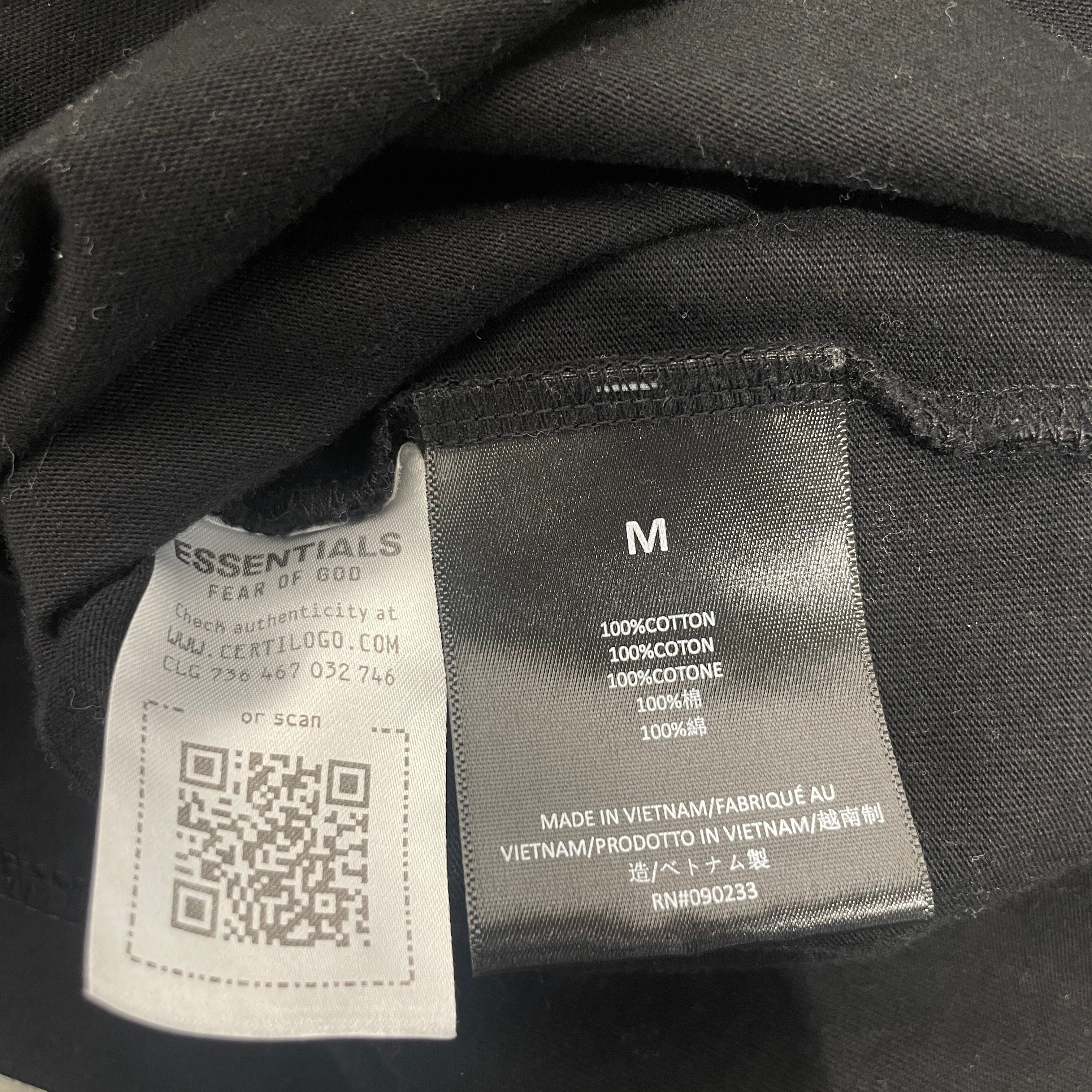 FOG ESSENTIALS/T-Shirt/M/Cotton/BLK/ view 4