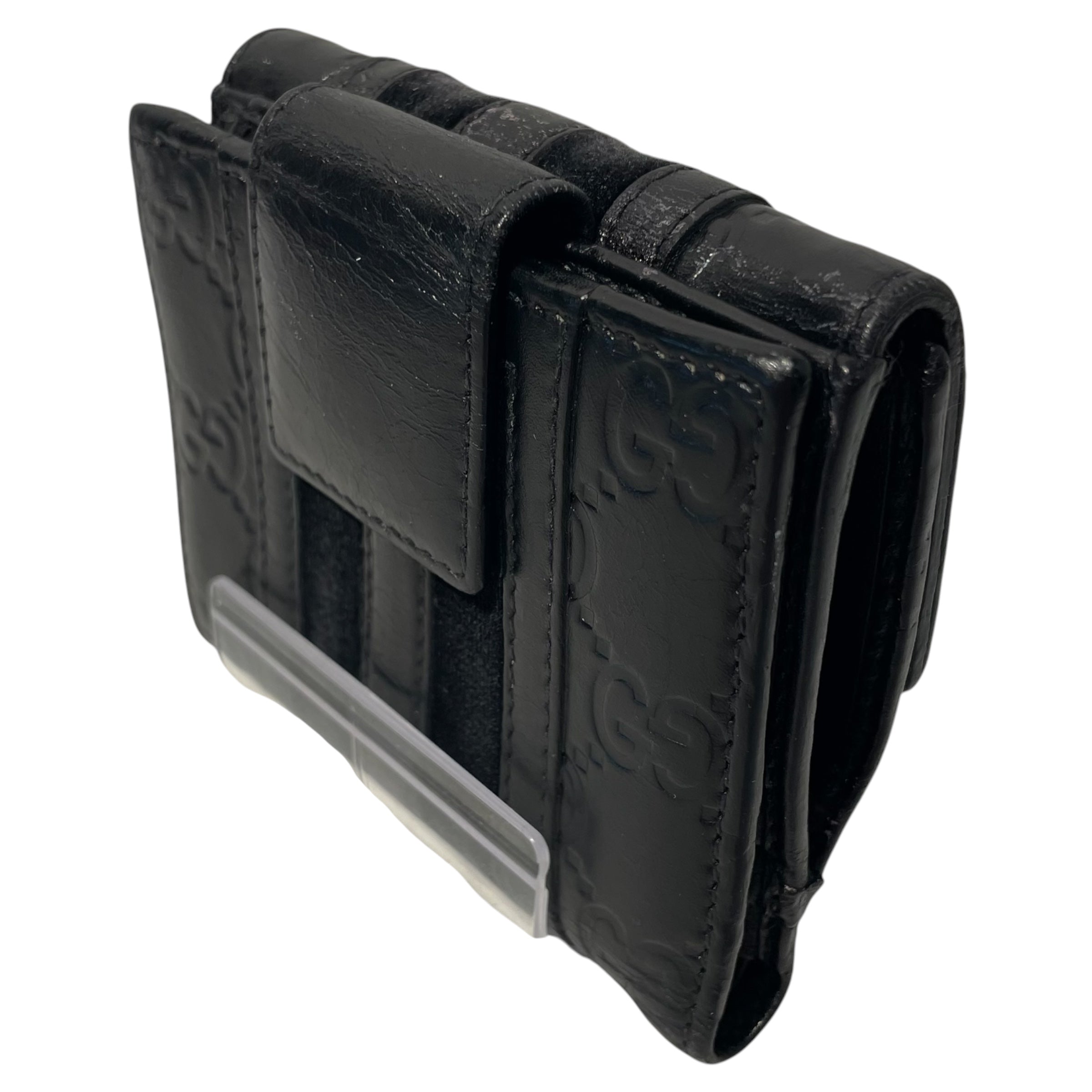 GUCCI/Wallet/Monogram/Leather/BLK/ view 2
