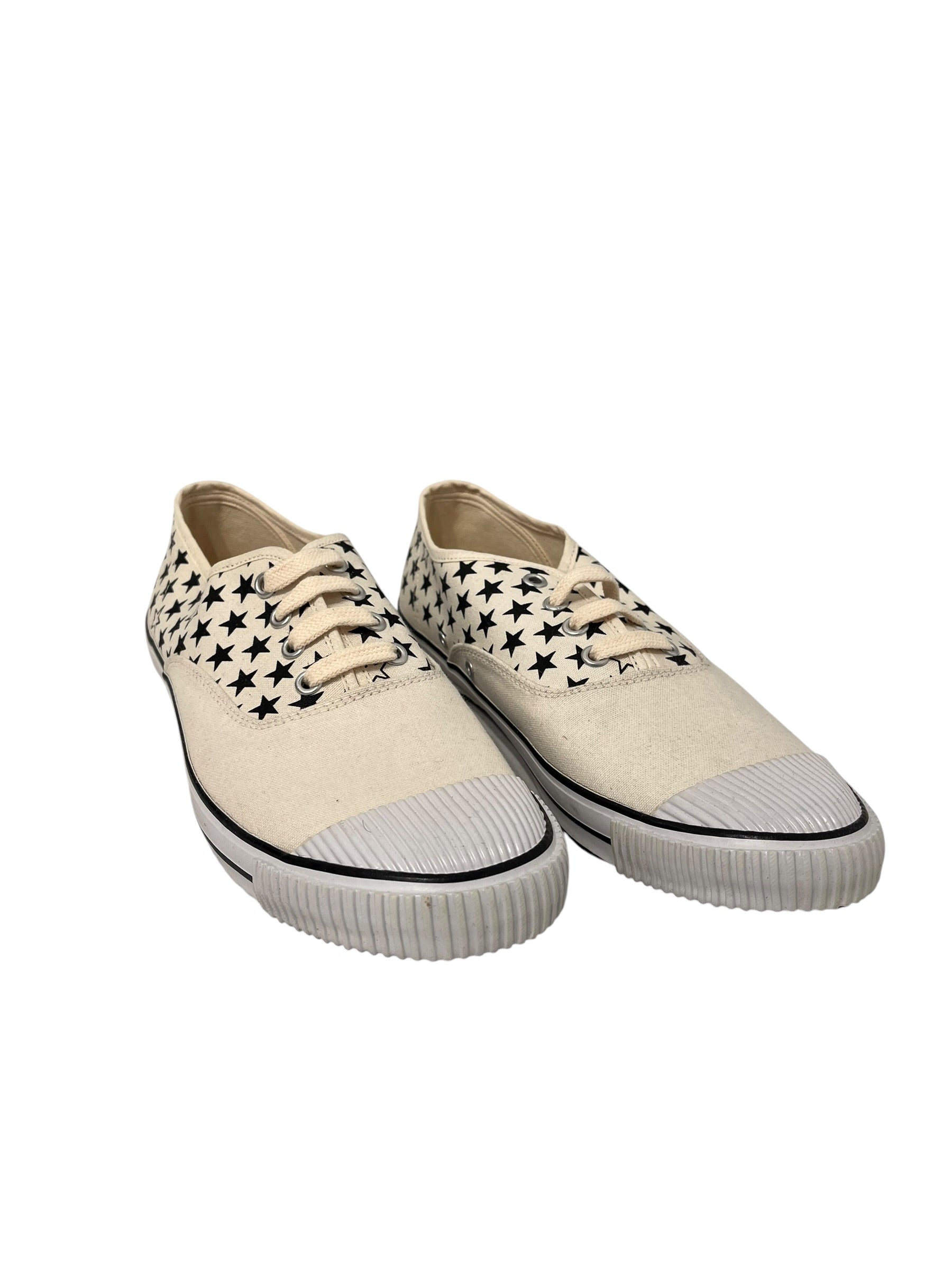 BATA/COMME des GARCONS/Low-Sneakers/US 9/CRM/TENNIS RIGE TOE BOX 8 STARS view 1