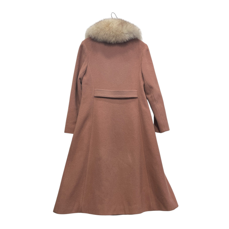 ALORNA/Coat/S/Wool/PNK/FOX FUR COLLAR APRICOT LINED