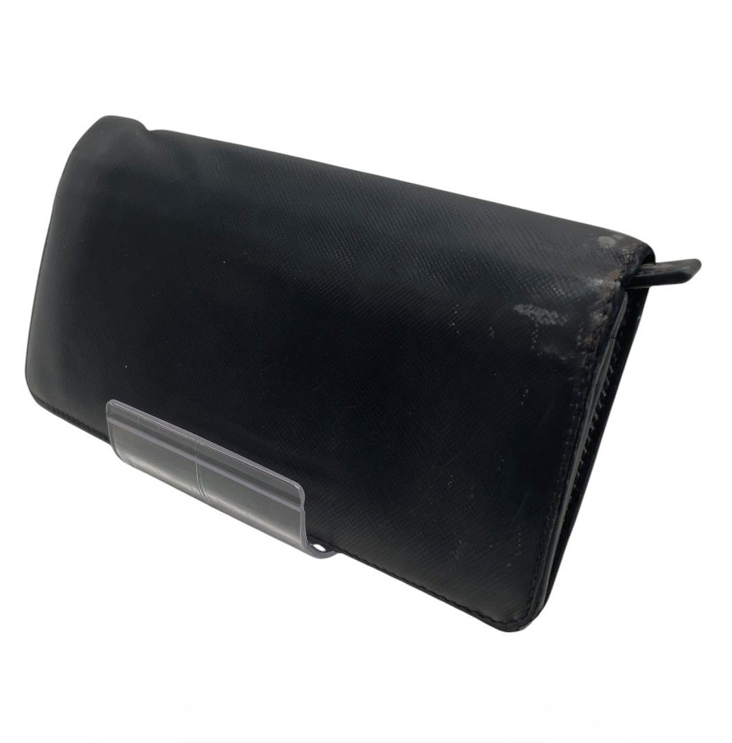 PRADA/Long Wallet/Leather/BLK/M's/METALLIC INNER FLAT WALLET view 2