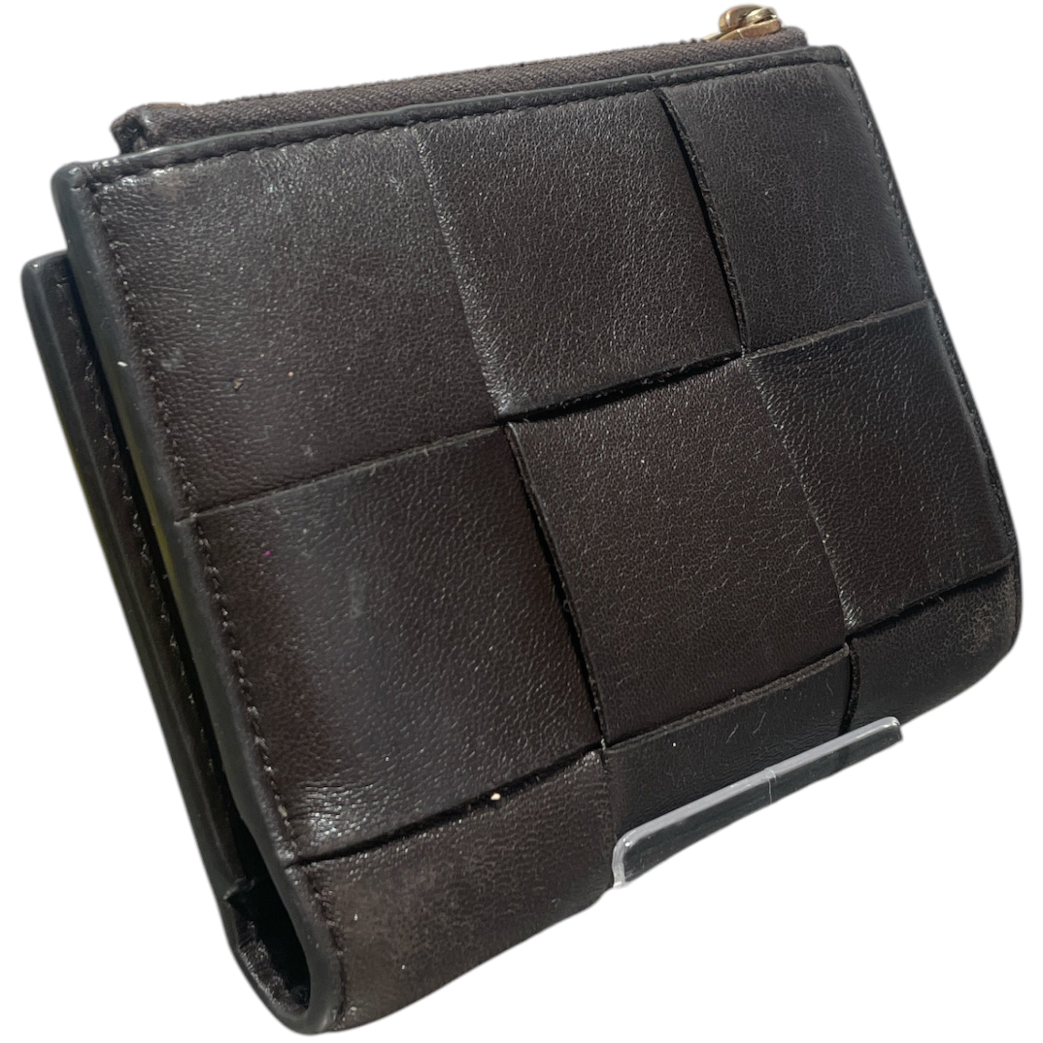 BOTTEGA VENETA/Bifold Wallet/Stripe/Leather/BRW/L's/cassette zip view 2