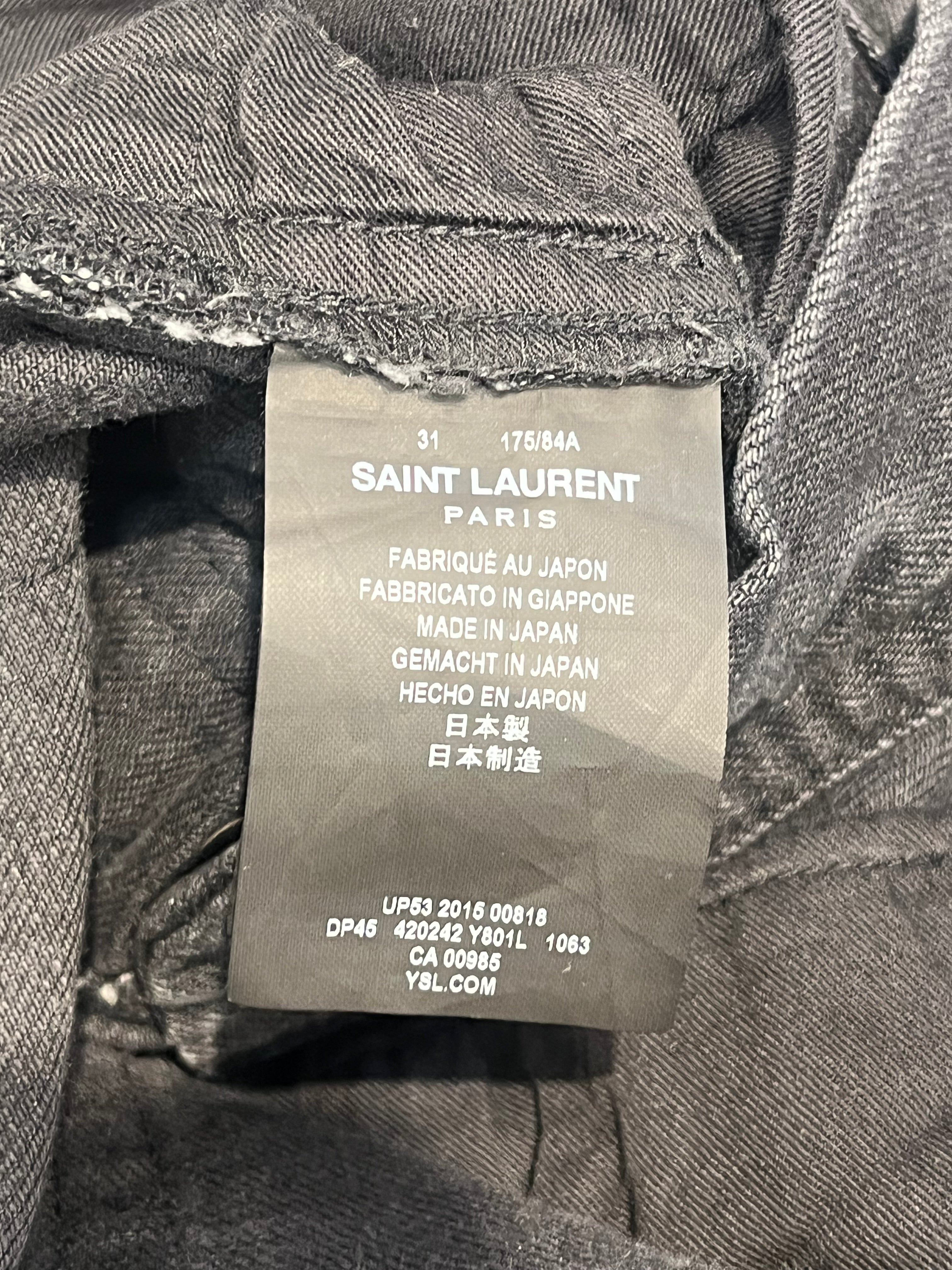 YVES SAINT LAURENT/Pants/31/Cotton/BLK/white pait splatter view 4