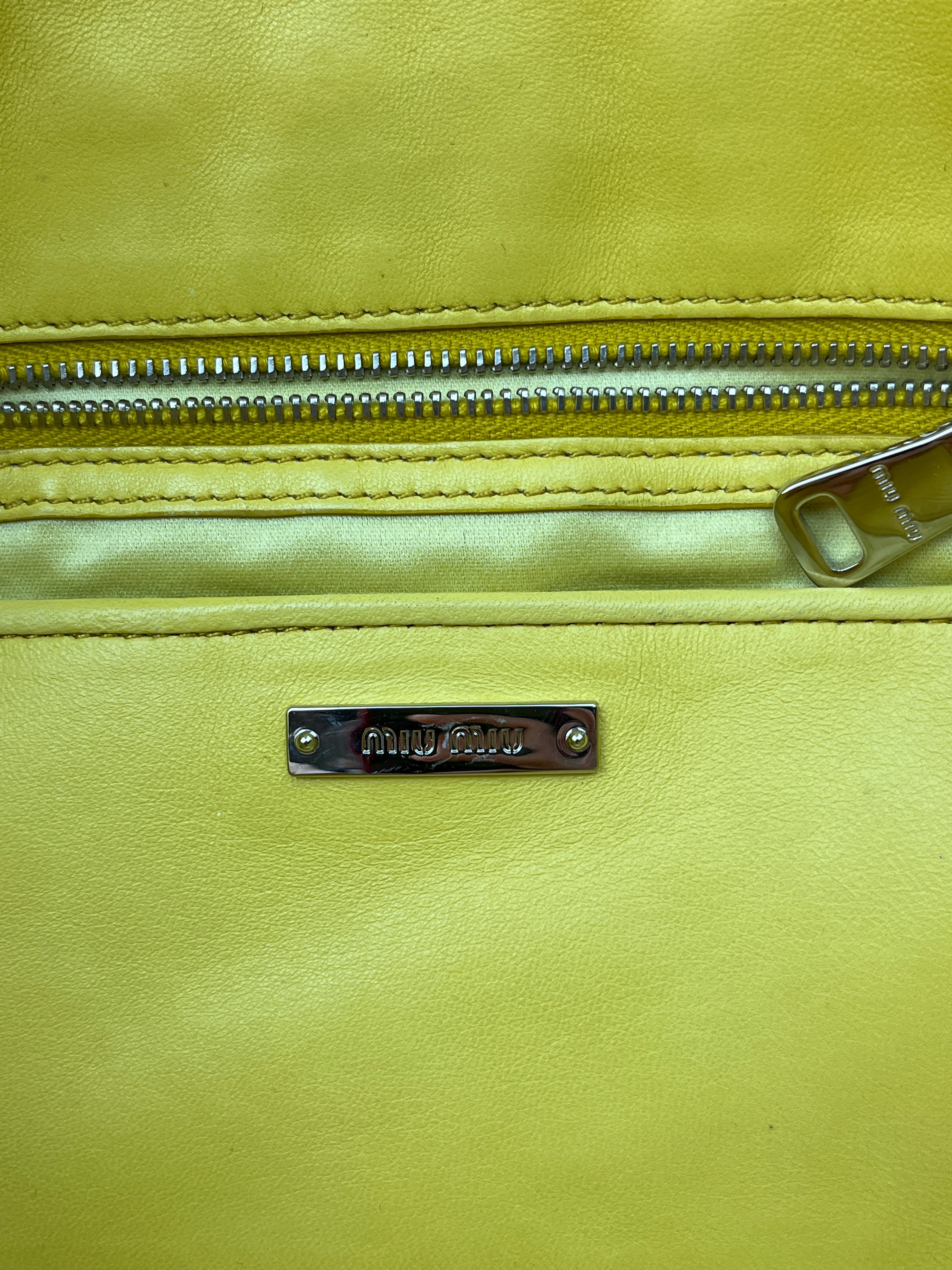 MIU MIU/Hand Bag/Leather/YEL/MATELASSE CRYSTAL FLAP view 11
