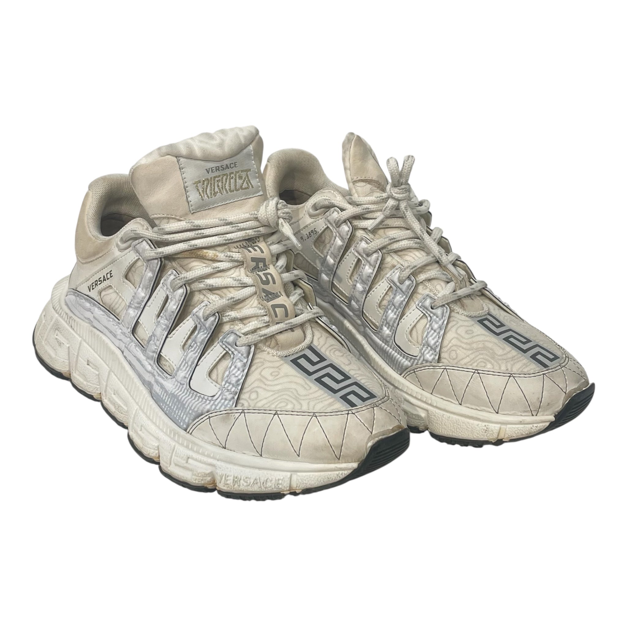 VERSACE/Low-Sneakers/US 7.5/Leather/CRM/Trigreca