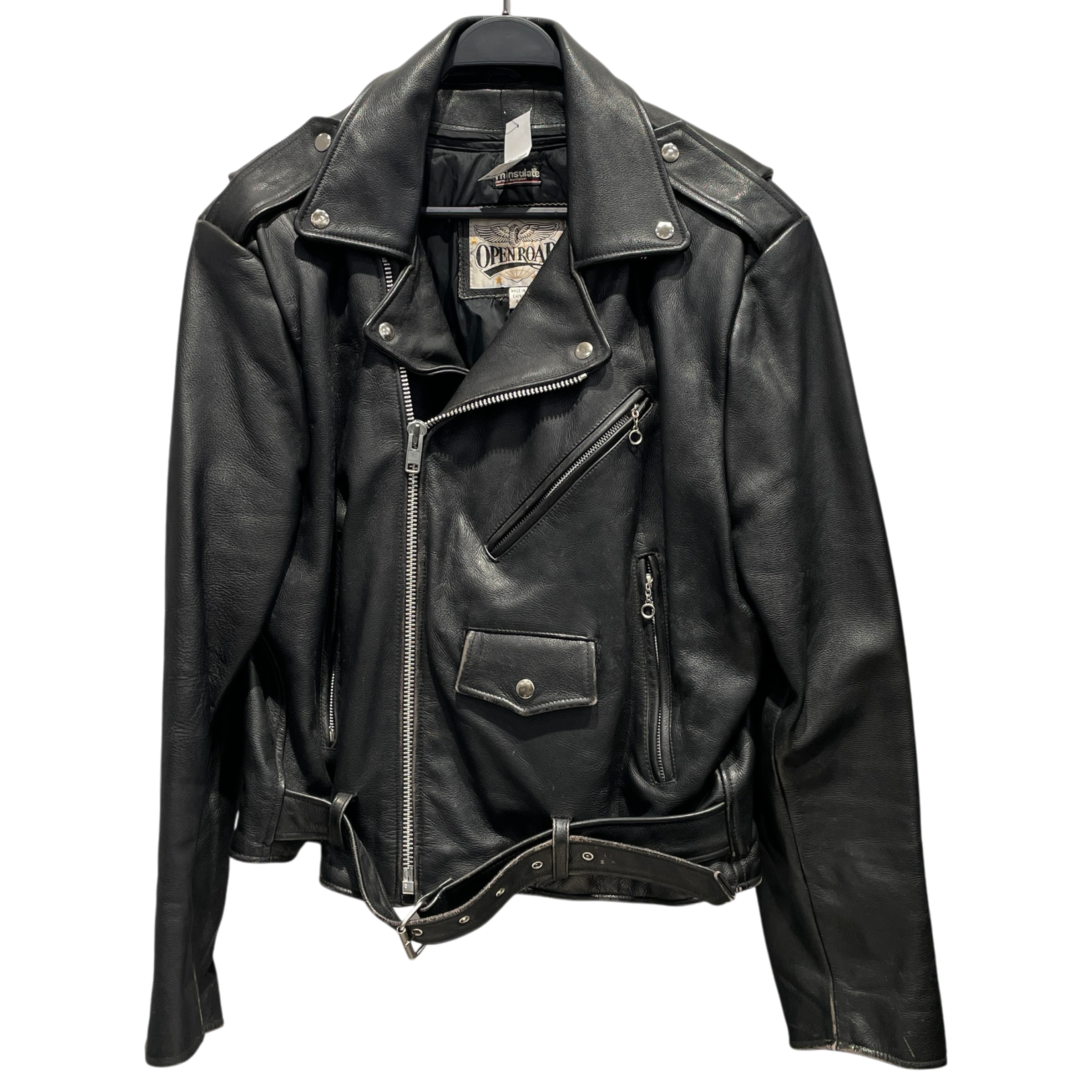 BURBERRY BRIT/Leather Jkt/S/Leather/BLK/button up collar gold view 1