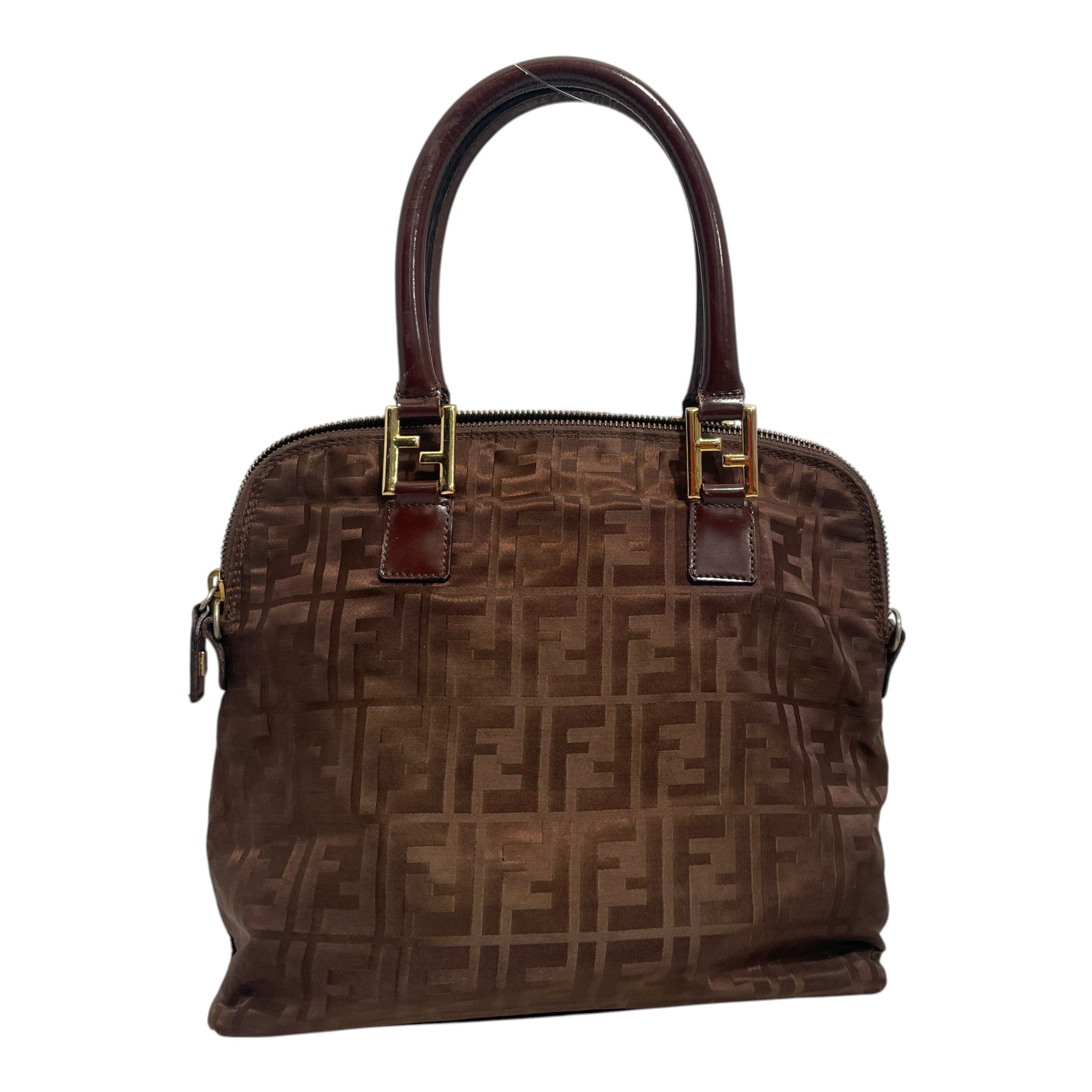 FENDI/Hand Bag/Monogram/Nylon/BRW/Zucca Canvas Bowler Satchel view 3