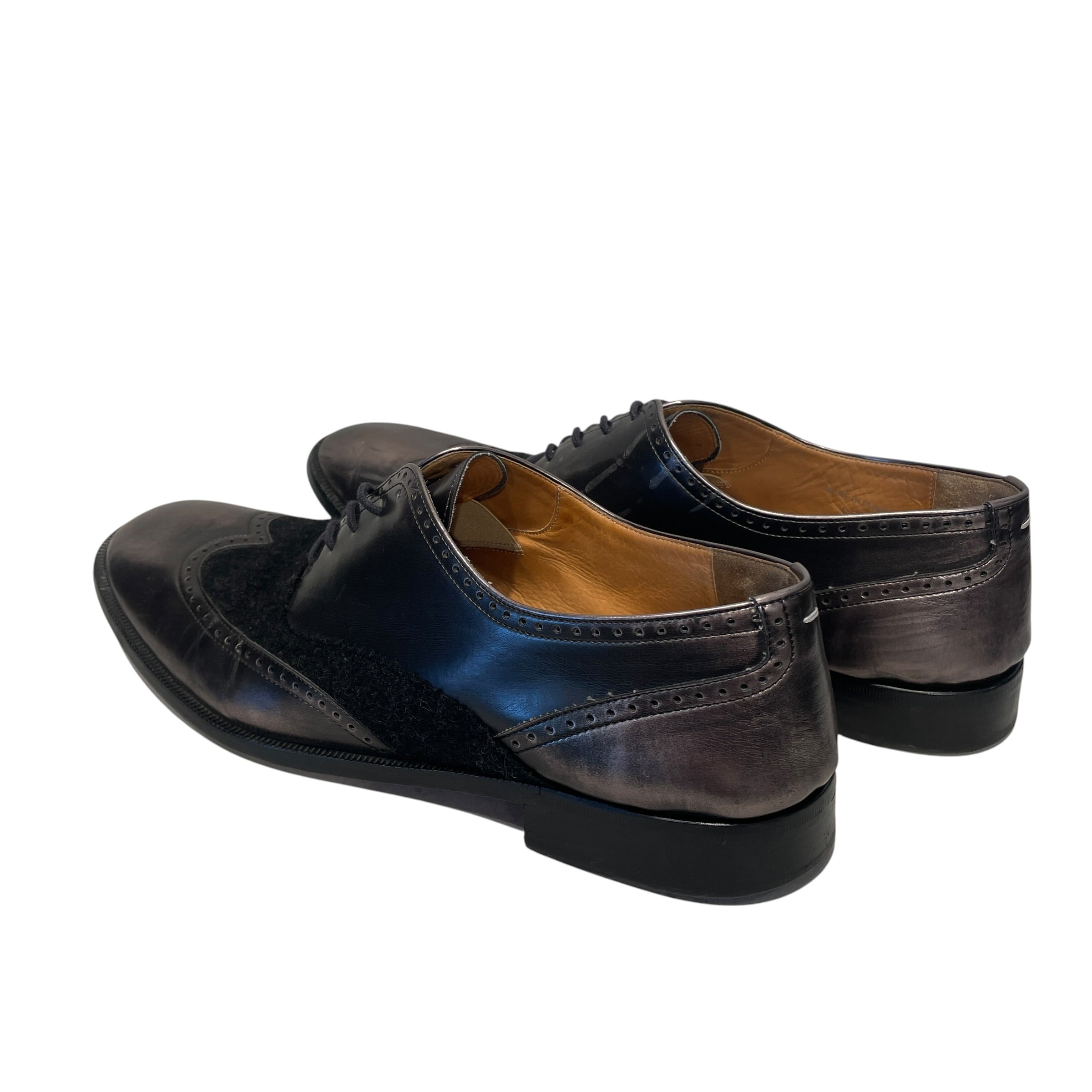 Maison Martin Margiela/Dress Shoes/EU 45/Leather/SLV/OXFORD DERBY WOOL DETAIL view 2