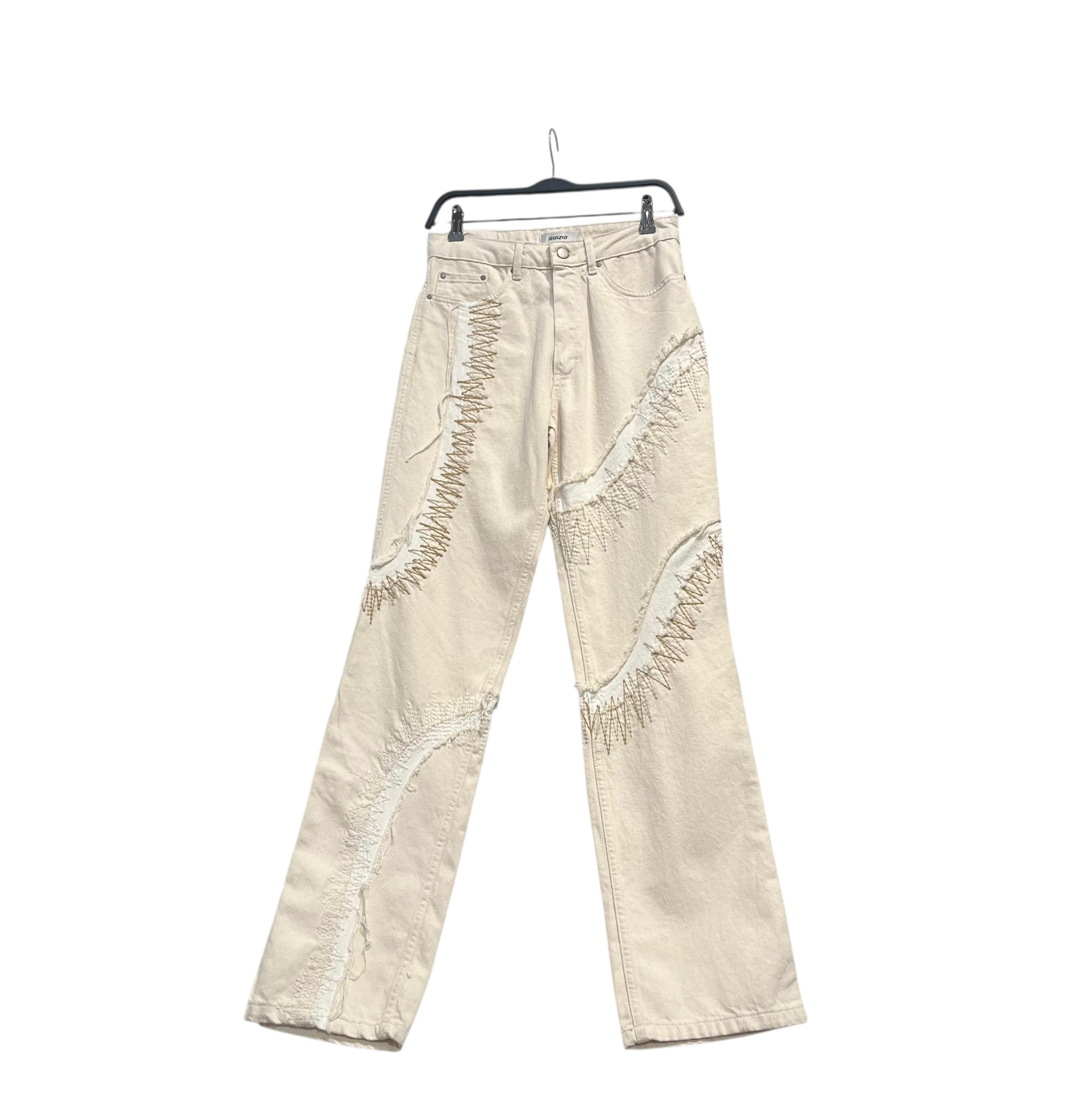 GUIZIO/Bottoms/26/Denim/CRM/boro stitching view 1