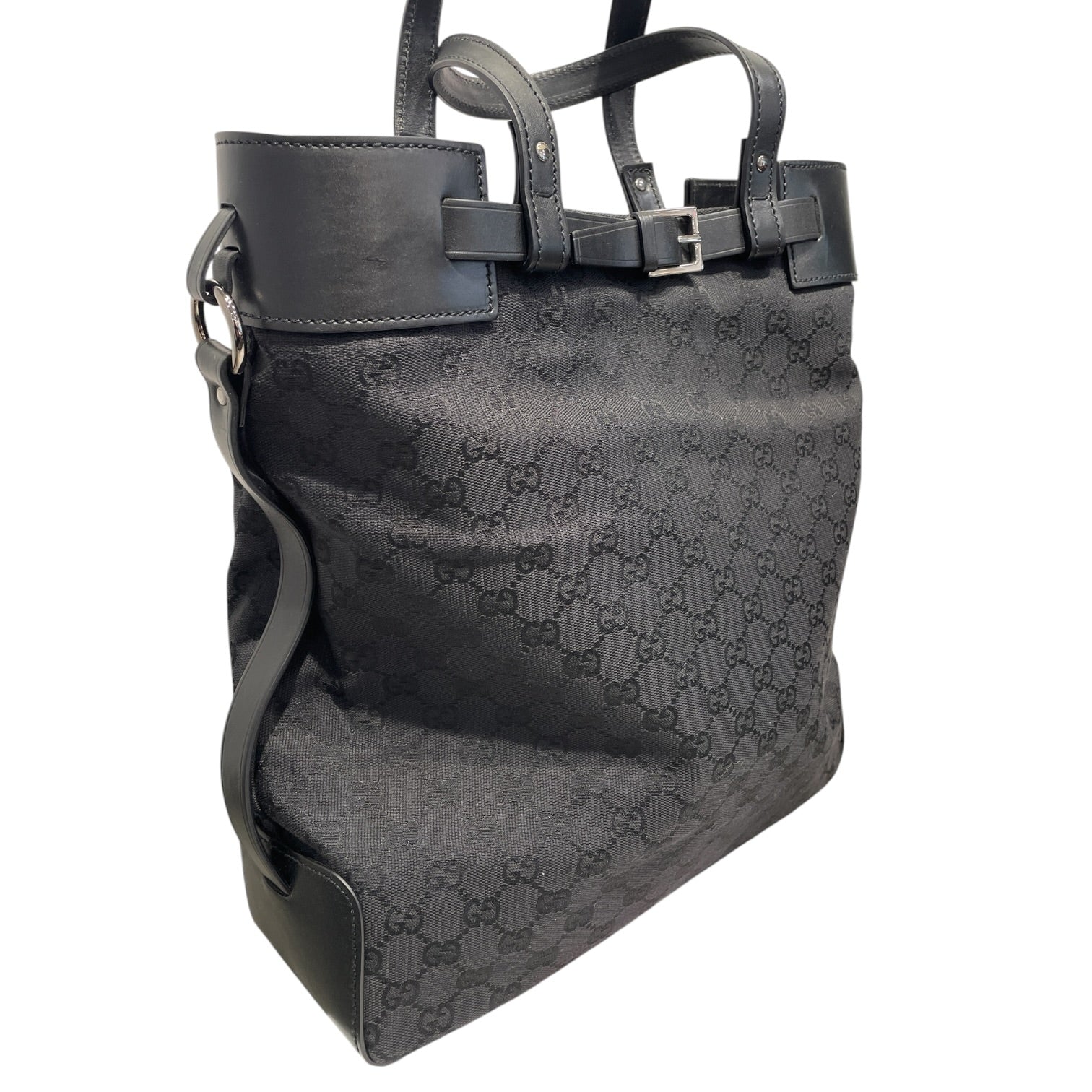 GUCCI/Tote Bag/Monogram/BLK/Belted Tote 107756 view 3
