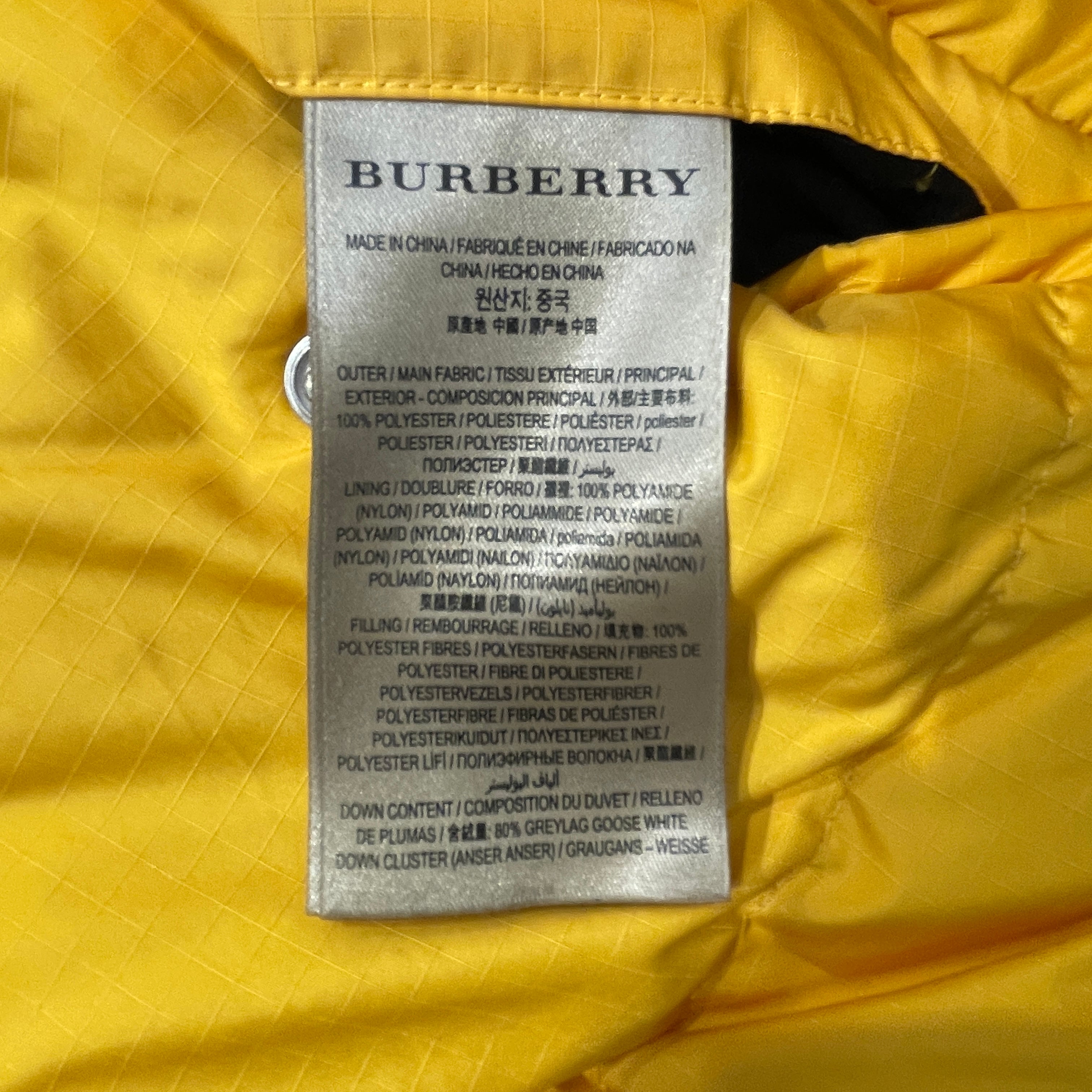 BURBERRY/Puffer Jkt/50/Nylon/YEL/WITH MITTENS view 4