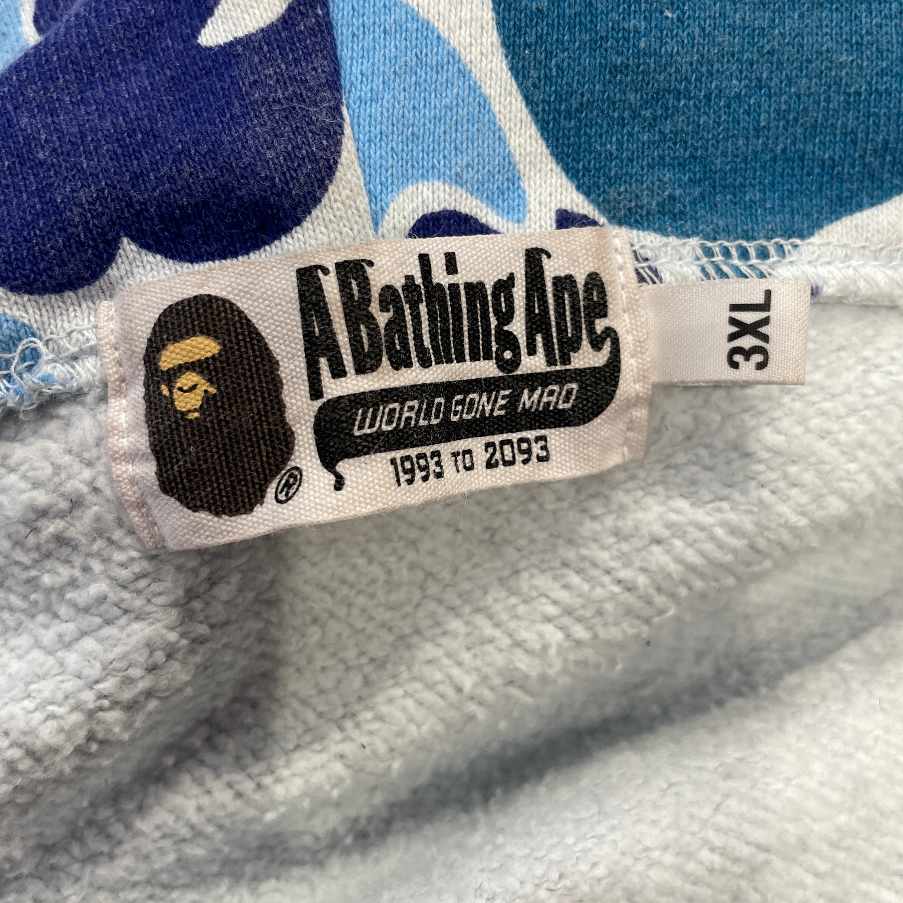 A BATHING APE/Zip Up Hoodie/XXXL/Camouflage/Cotton/BLU/BAPE ABC SHARK CAMO PRINT view 5