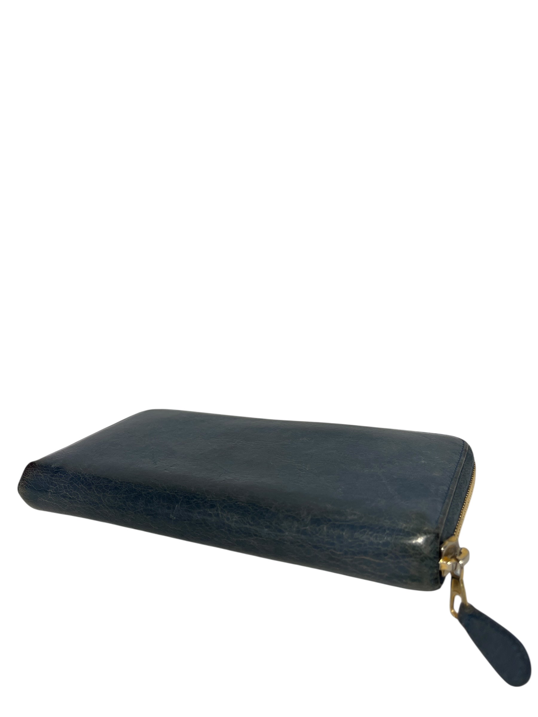 BALENCIAGA/Long Wallet/Leather/BLU/BLUE view 3
