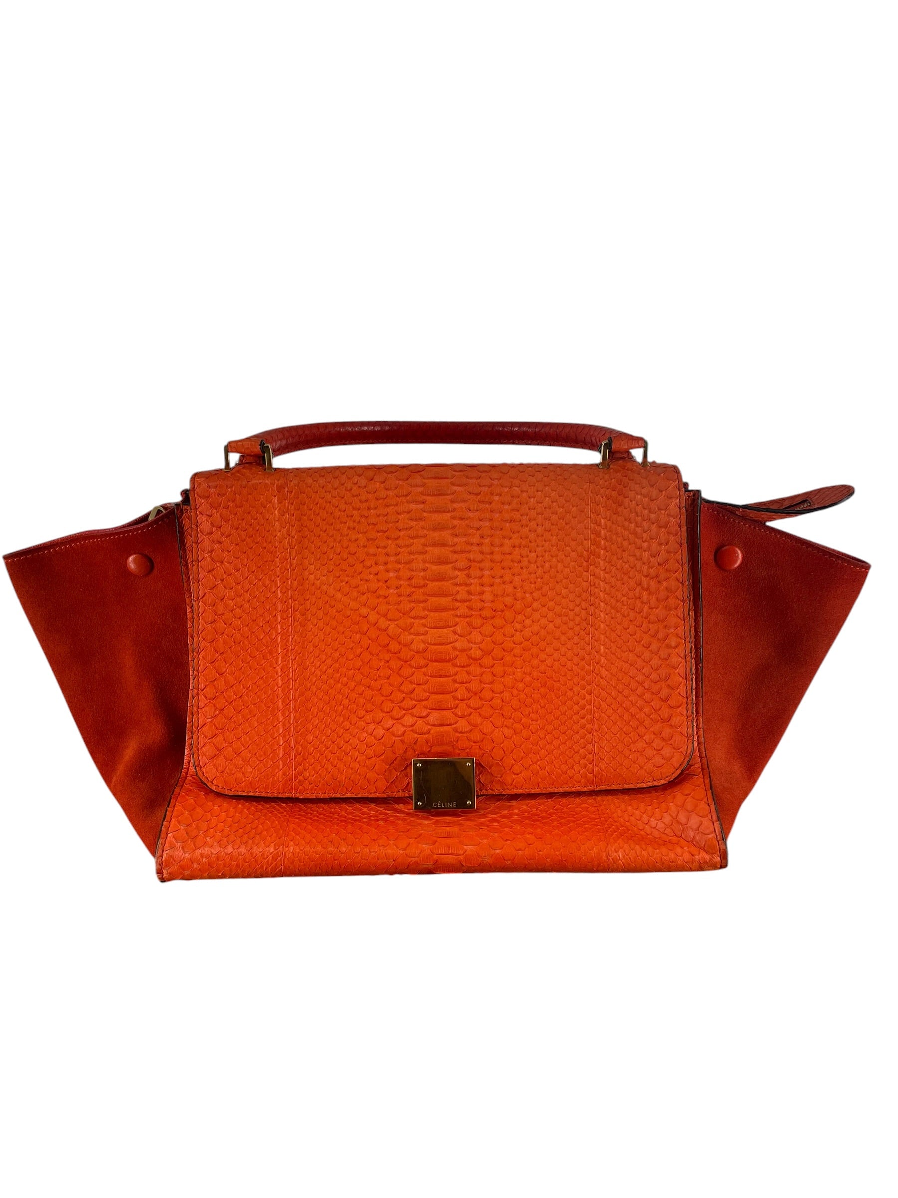 CELINE/Bag/Animal Pattern/Leather/ORN/BRIGHT ORANGE SNAKESKIN BAG view 7