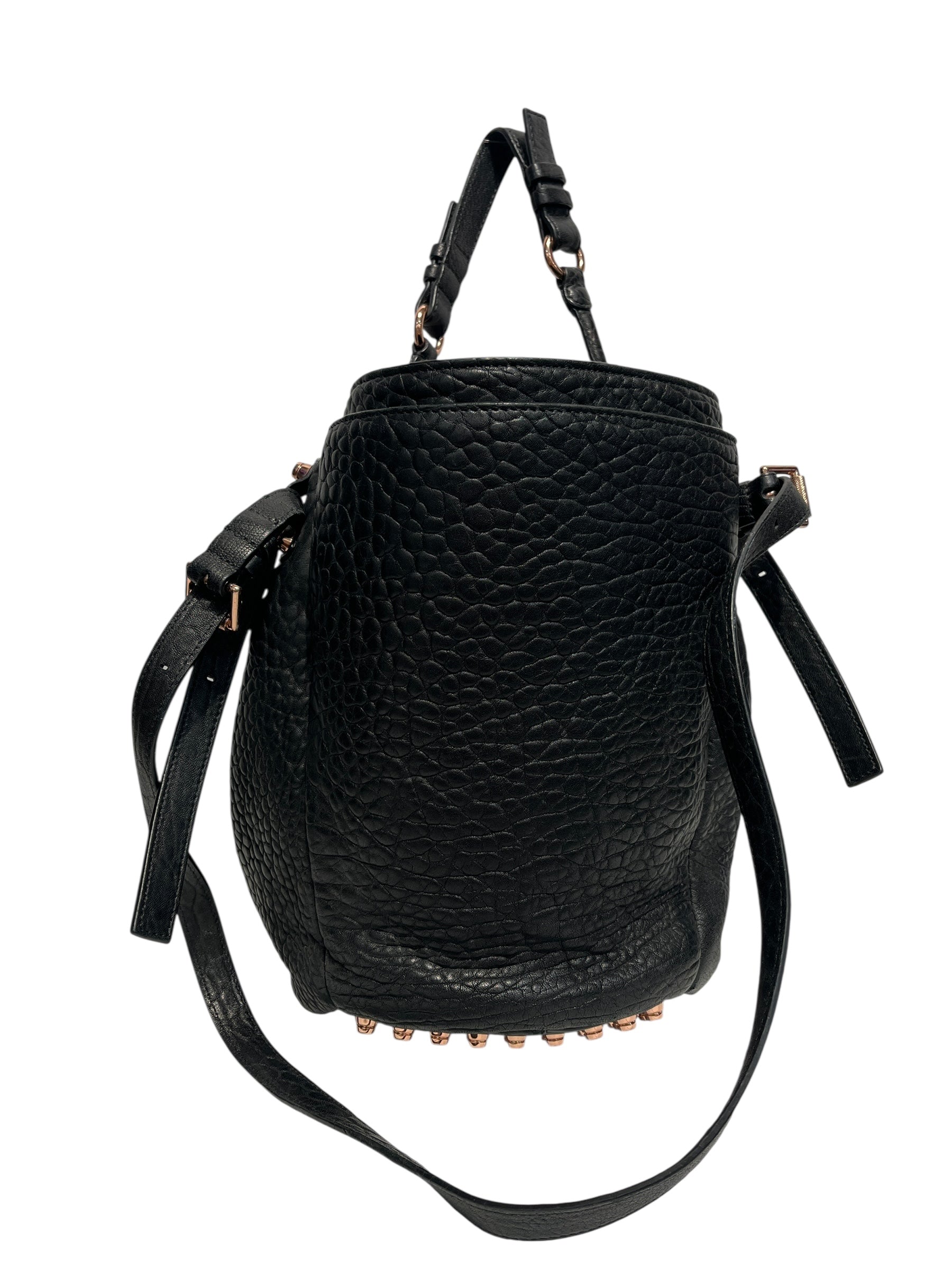 Alexander Wang/Cross Body Bag/L/Leather/BLK/Rose gold hardware view 4