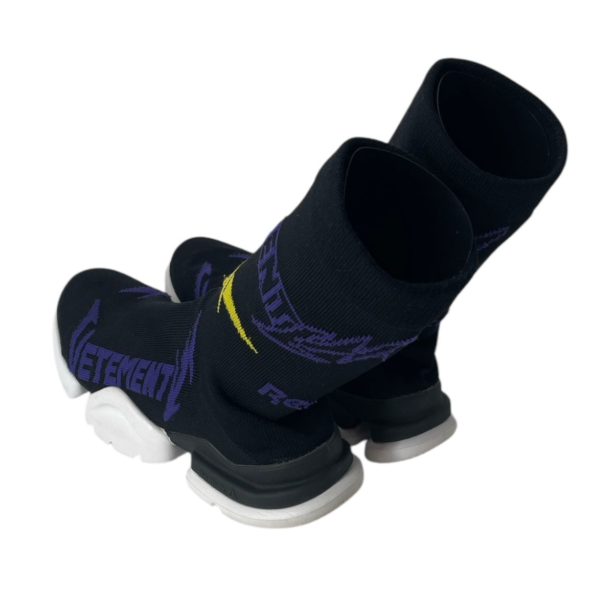VETEMEMES/Reebok/Hi-Sneakers/US 7/Cotton/BLK/SOCK RUNNER view 2